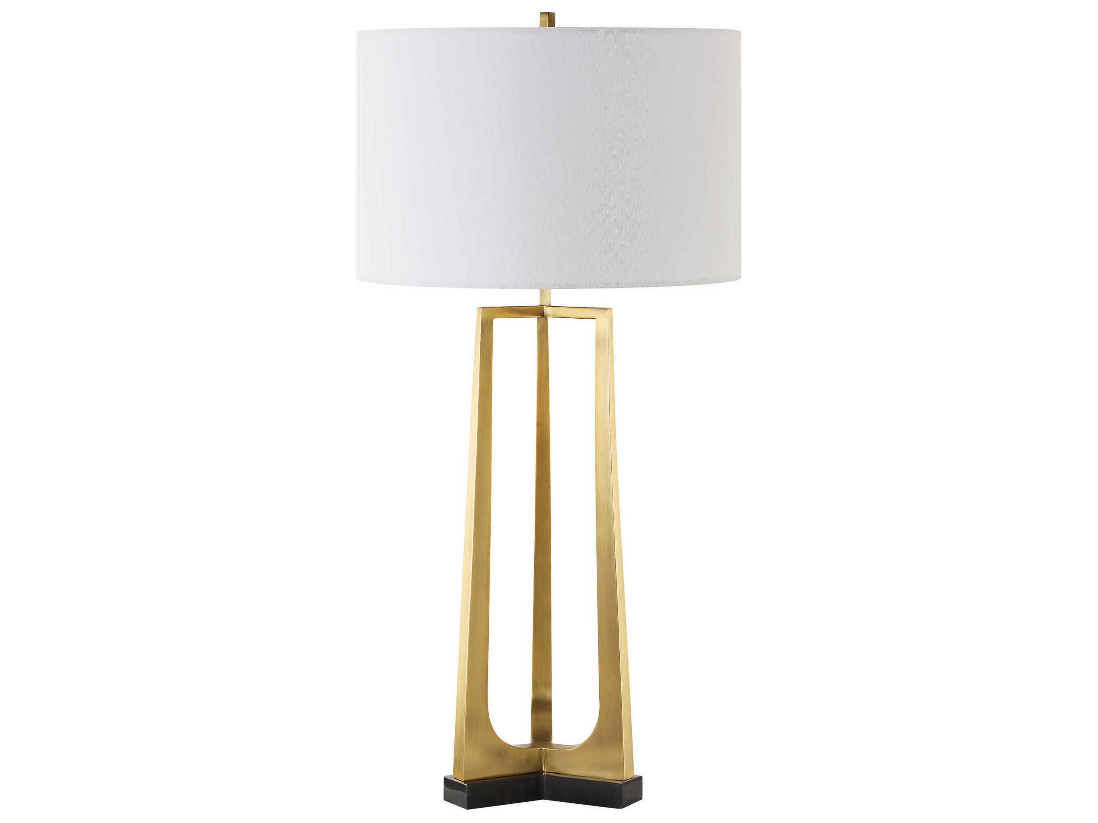 Crossroads Antique Brass Round Drum Hardback Buffet Lamp