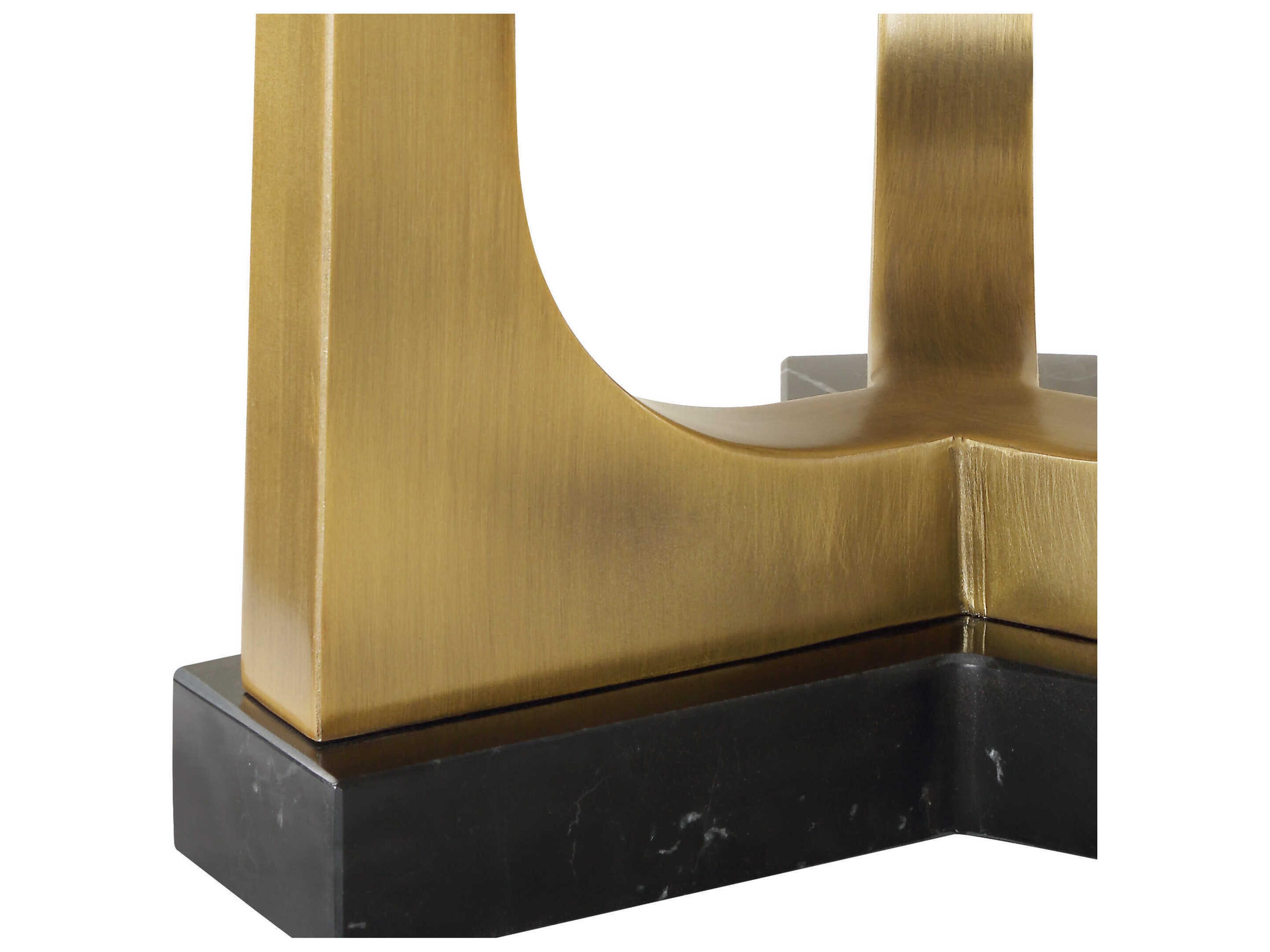 Uttermost Crossroads Antique Brass Round Drum Hardback Buffet Lamp