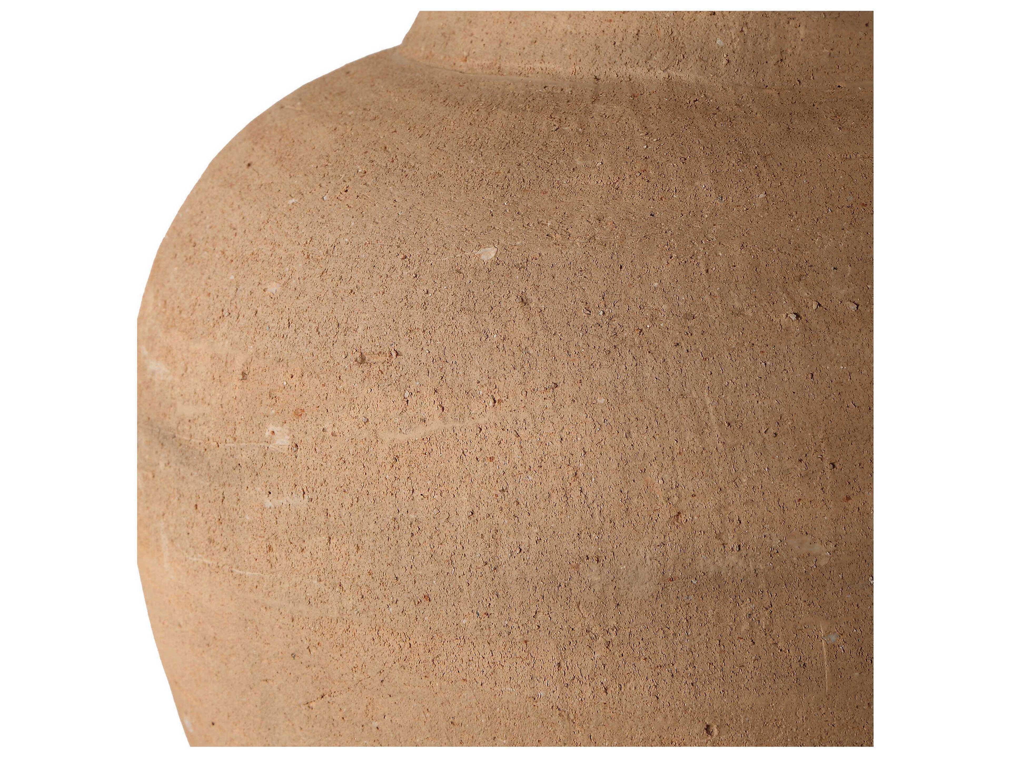 Uttermost Treviso Terracotta Drum Hardback Rolled Edge Brown Table Lamp