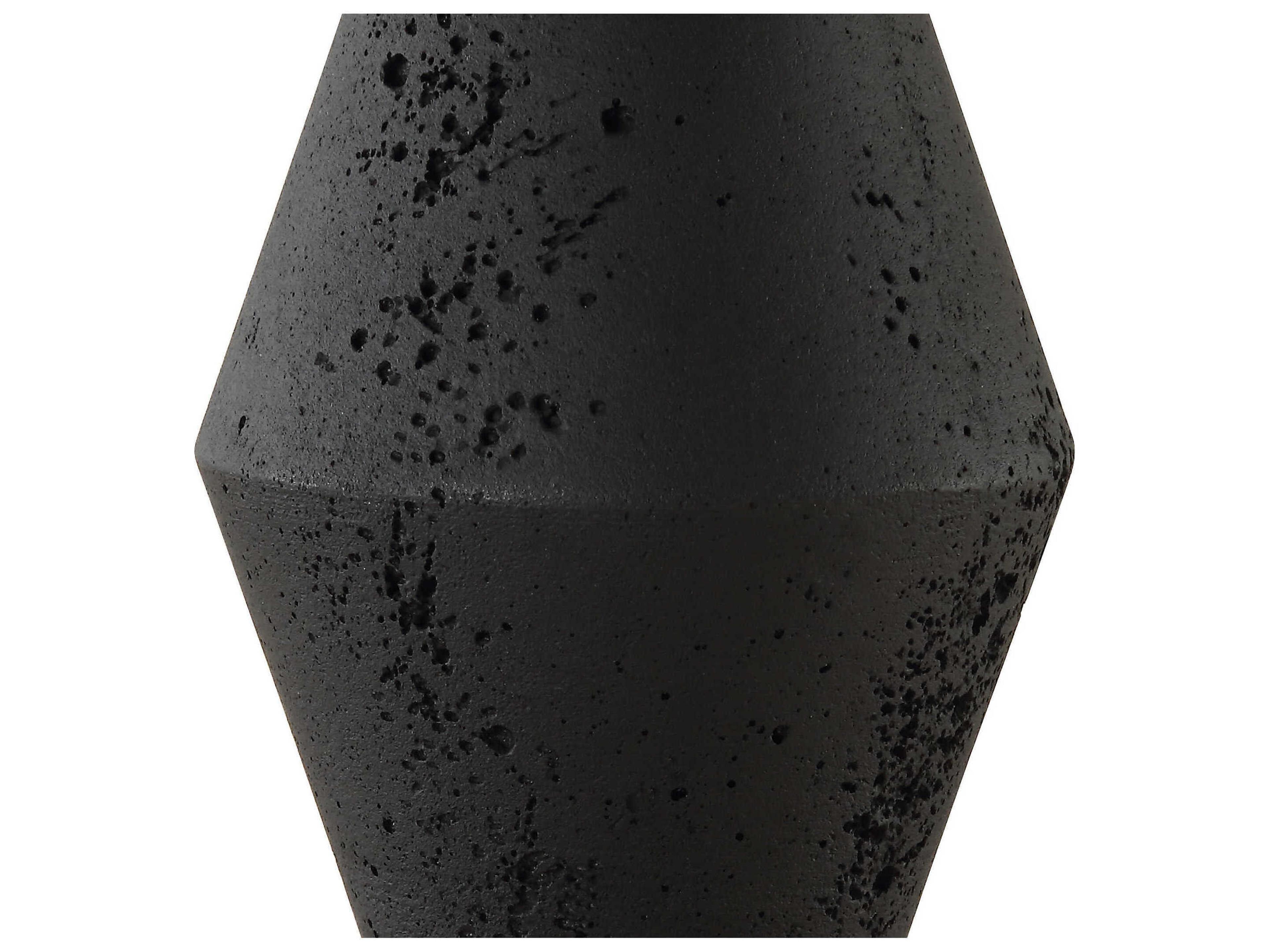 Uttermost Threefold Black Round Drum Hardback Buffet Lamp