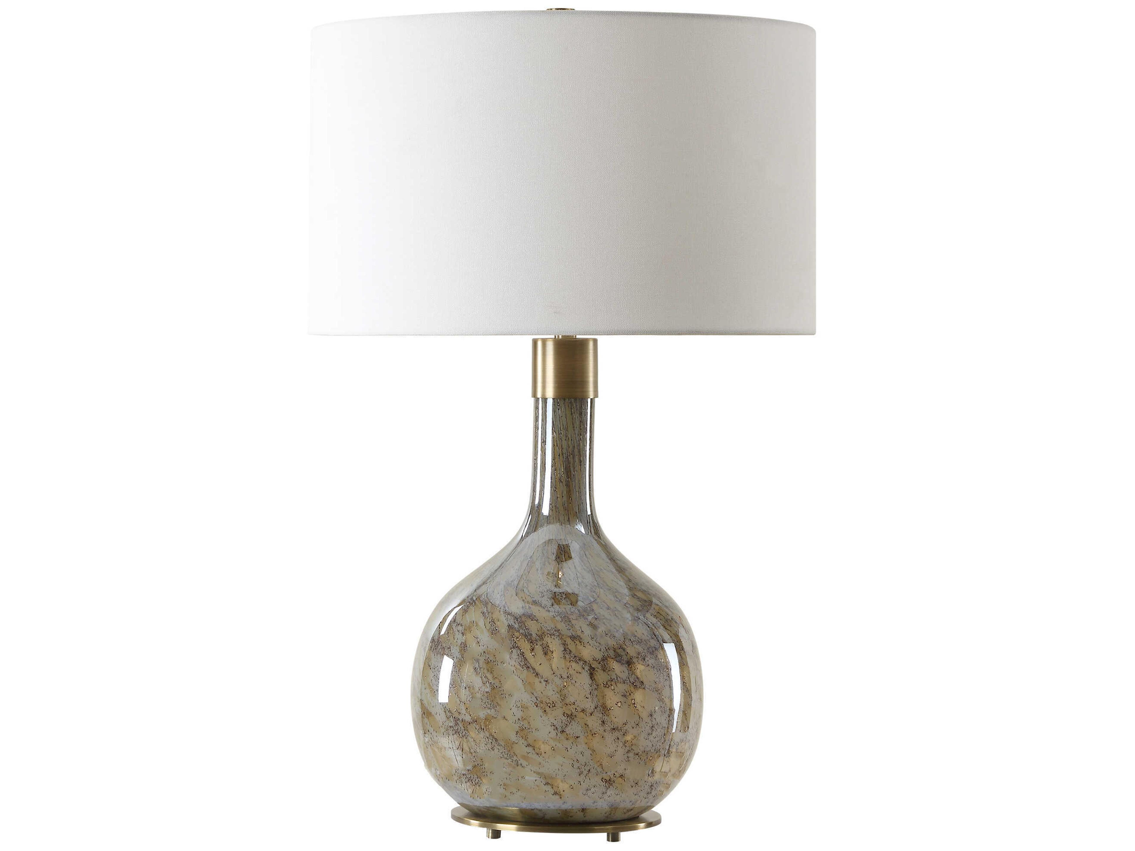 Uttermost Rhine Light Dark Brown Round Drum Hardback Buffet Lamp