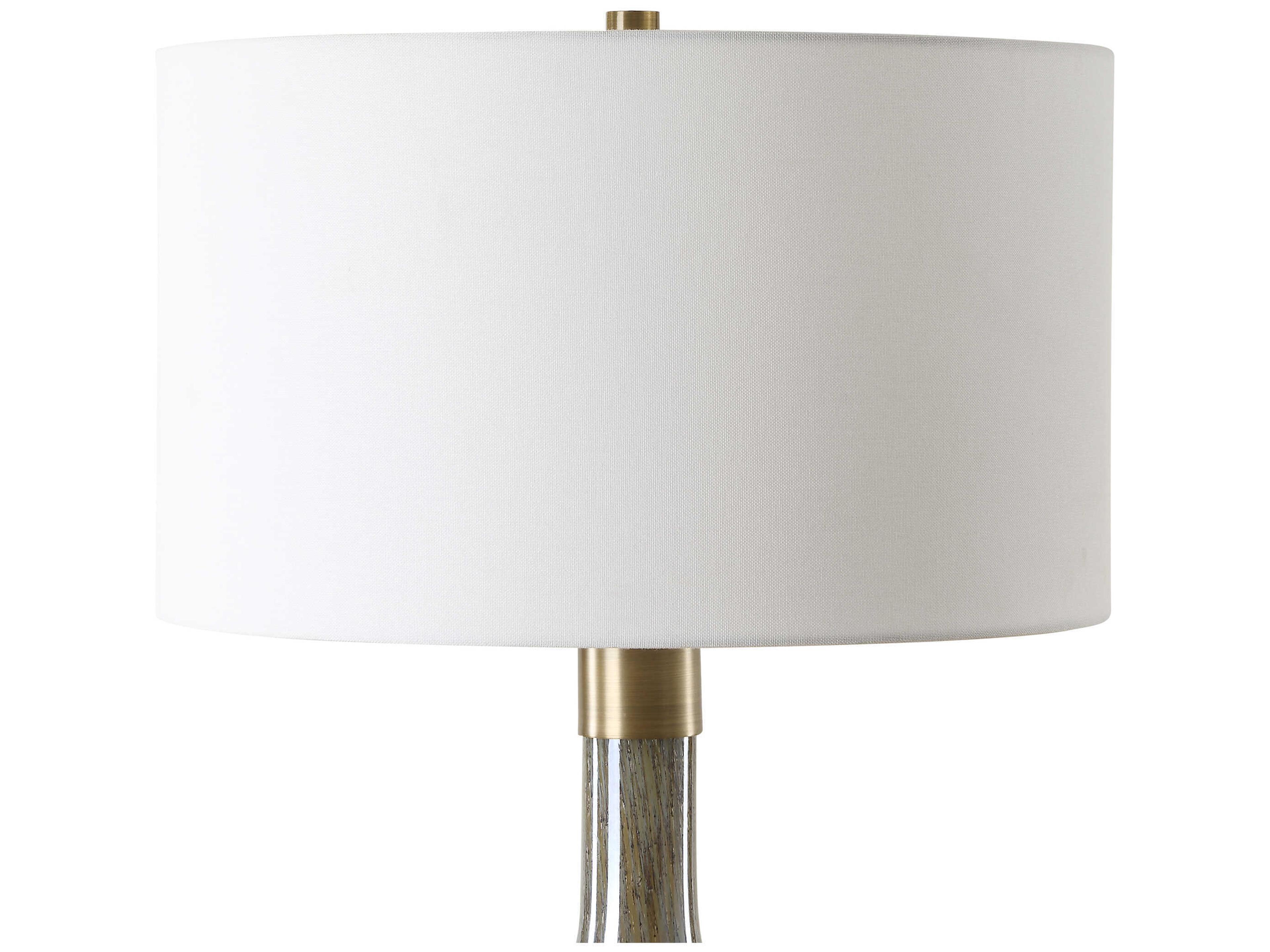 Uttermost Rhine Light Dark Brown Round Drum Hardback Buffet Lamp