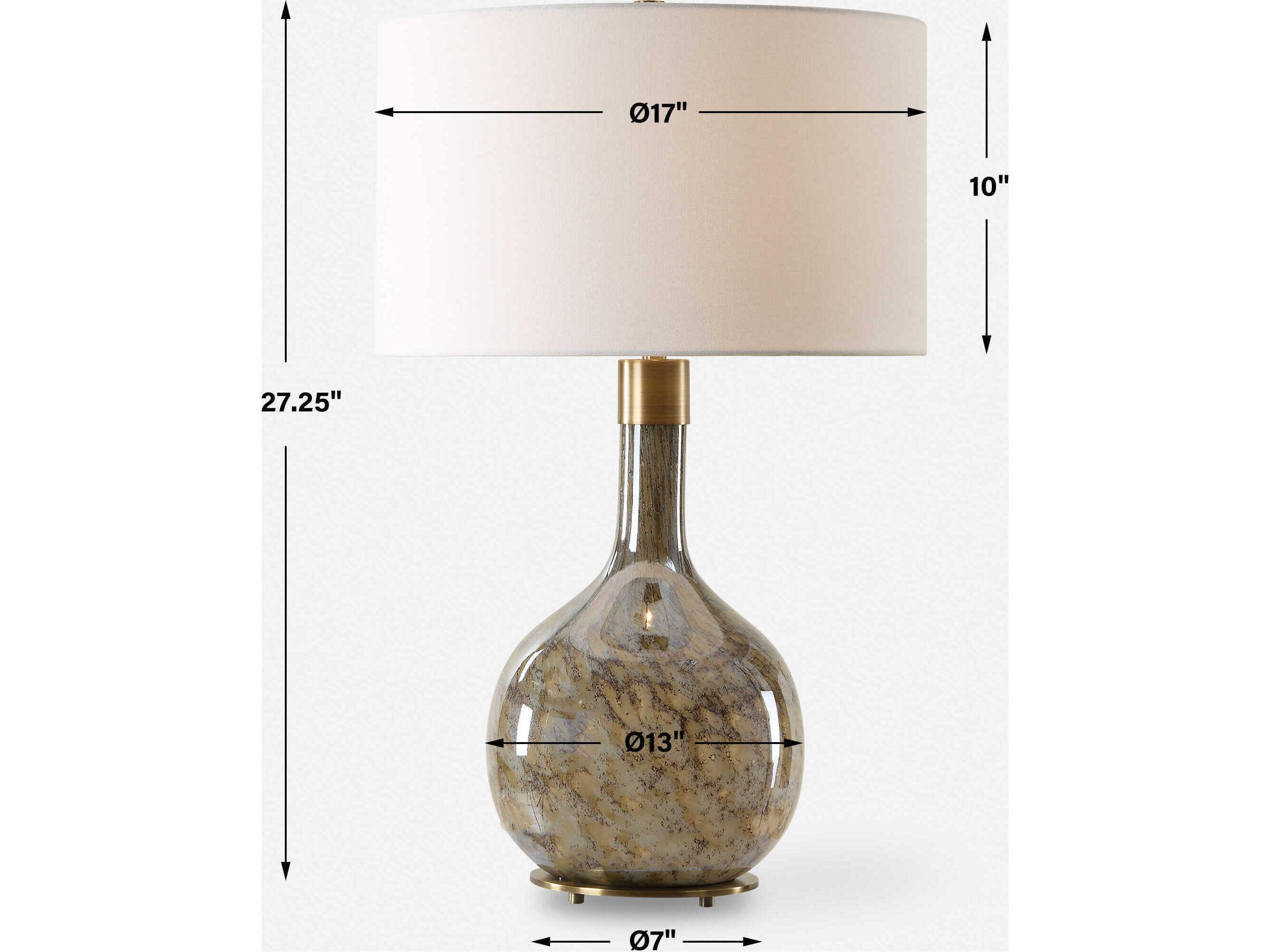 Uttermost Rhine Light Dark Brown Round Drum Hardback Buffet Lamp