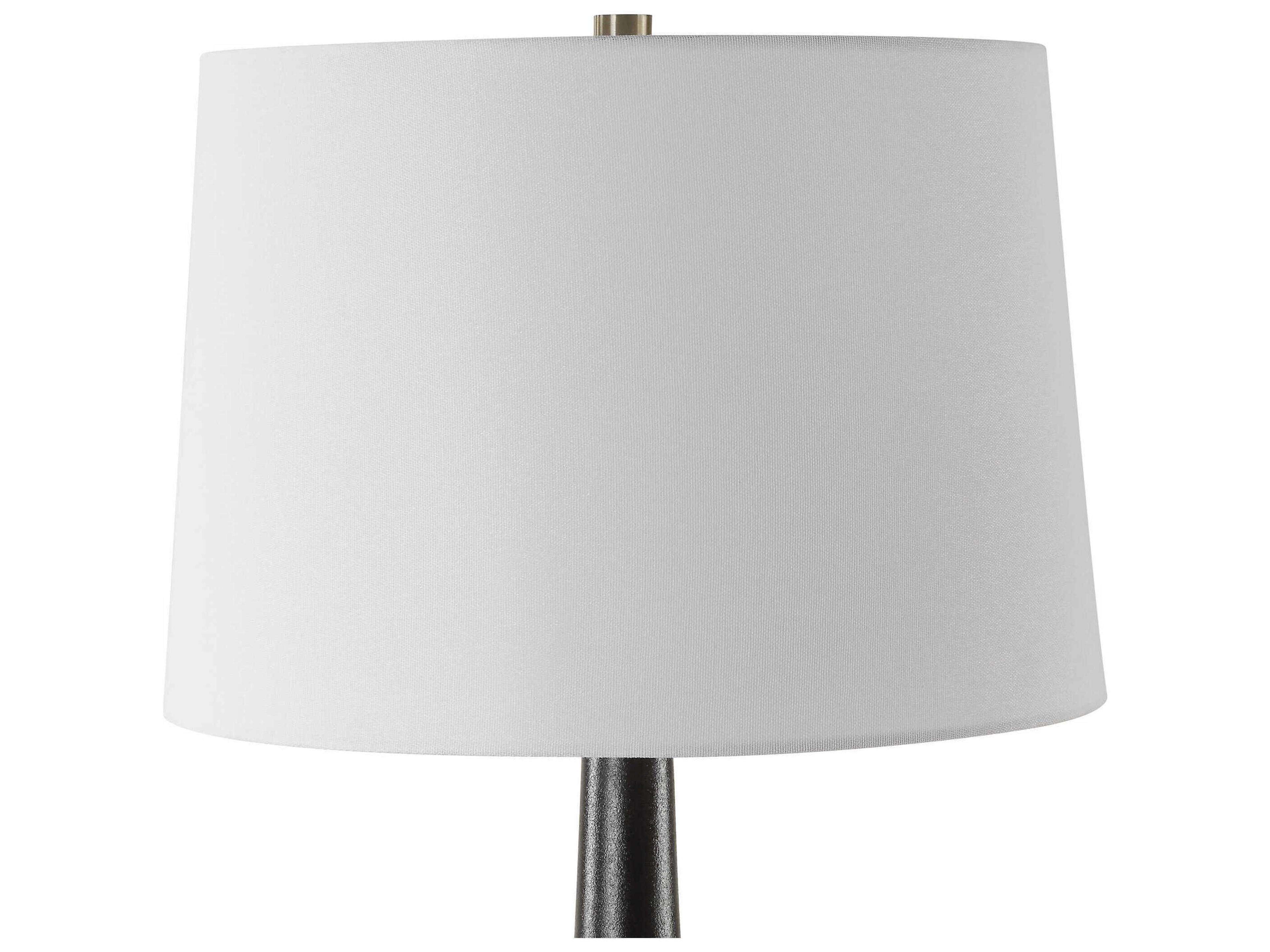 Uttermost Foster Textured Black Round Hardback Buffet Lamp