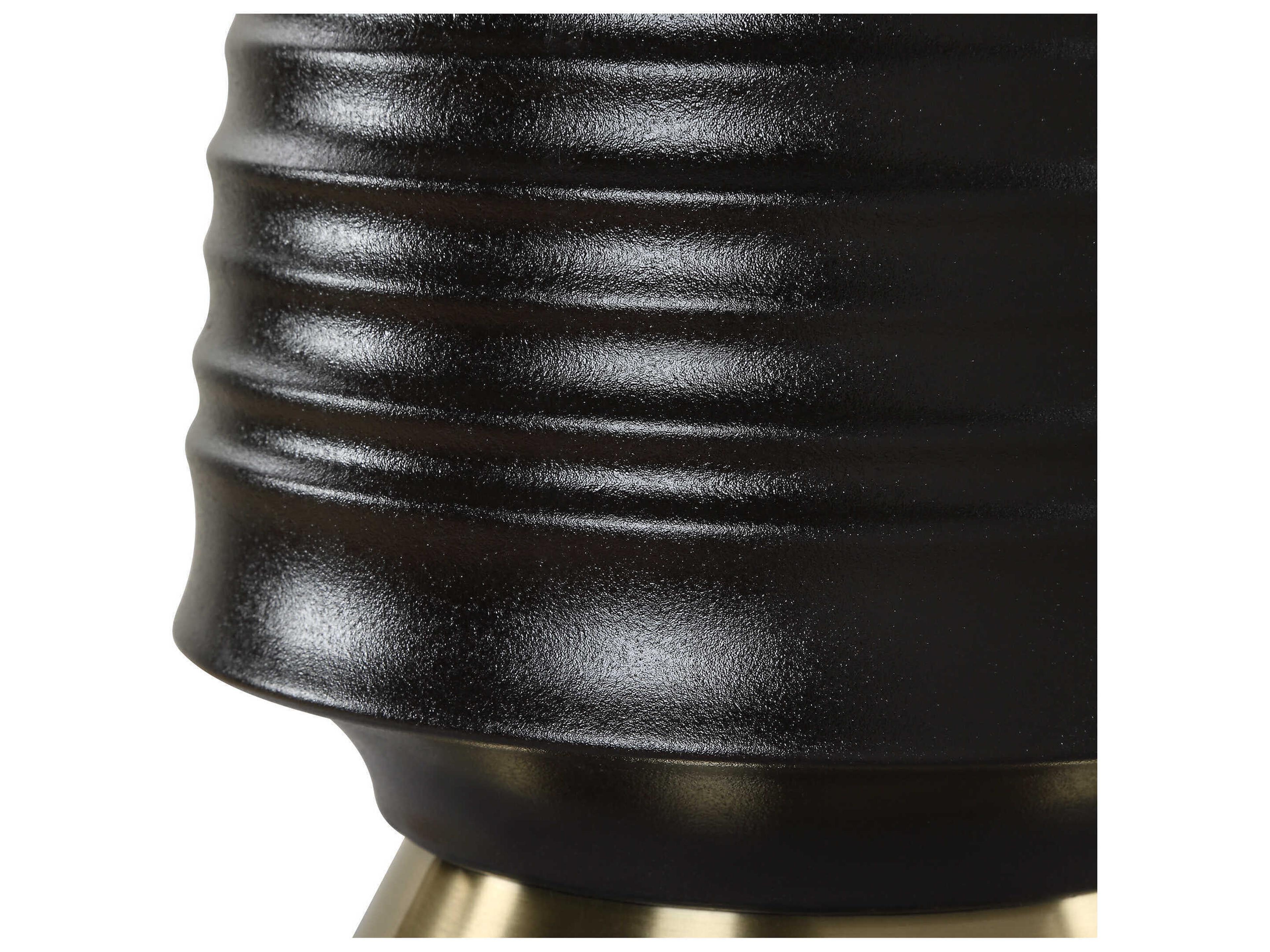 Uttermost Foster Textured Black Round Hardback Buffet Lamp