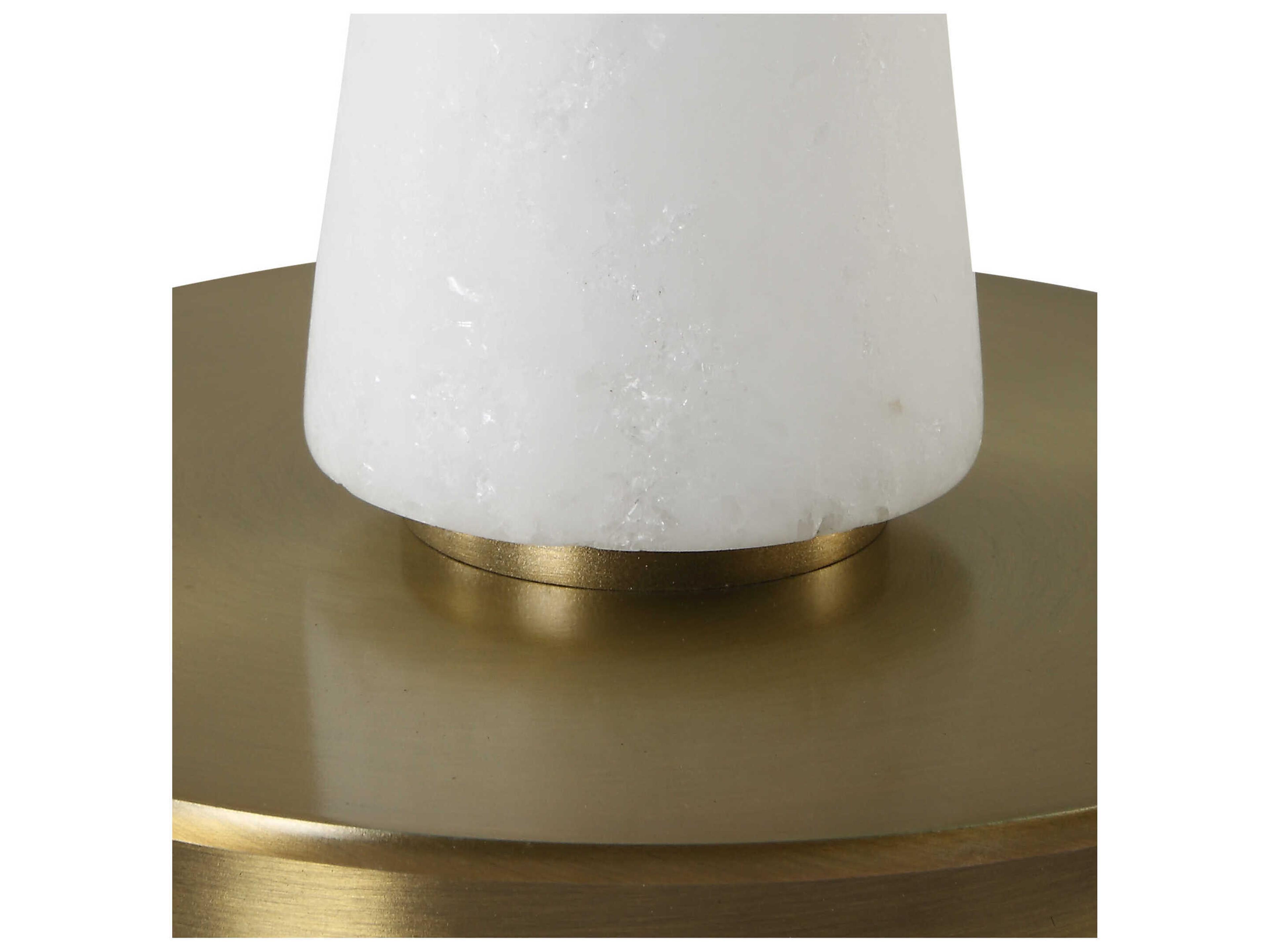 Uttermost Unify Polished Alabaster Round Drum Hardback White Buffet Lamp