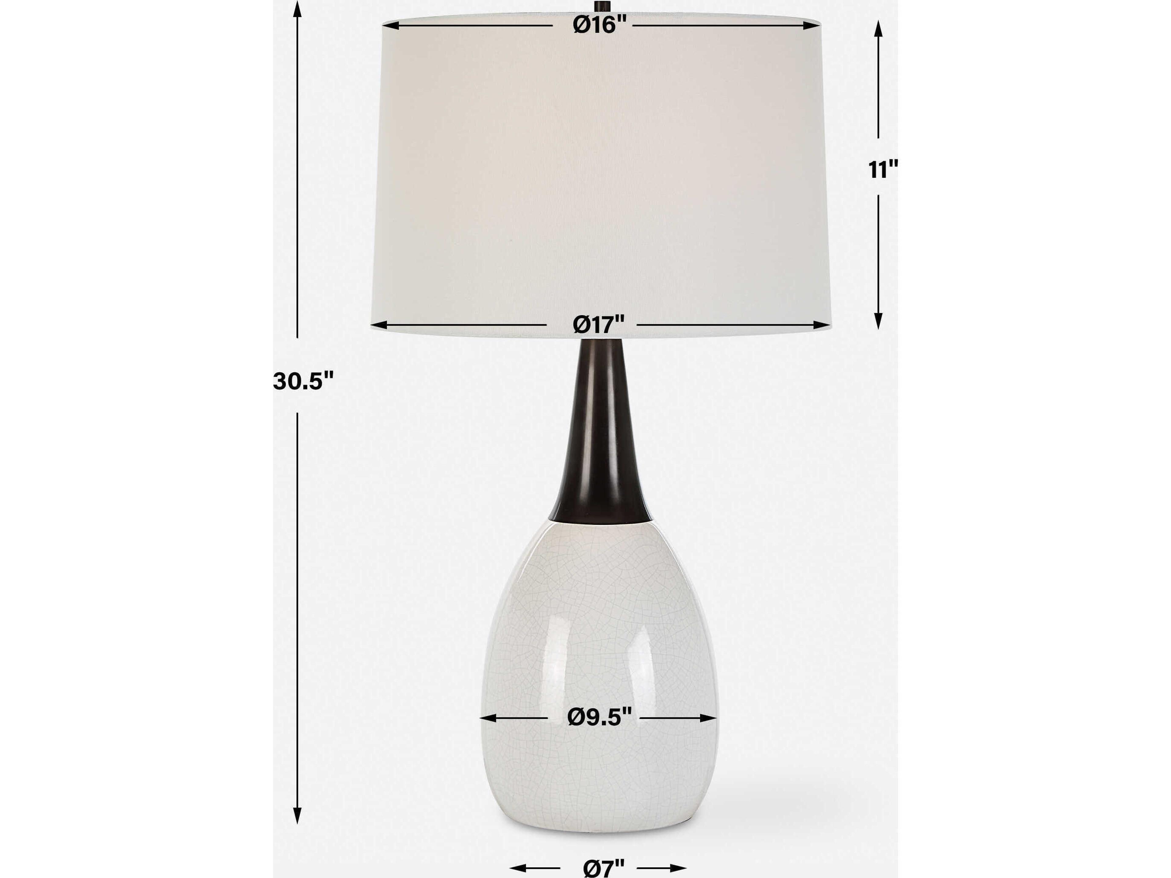 Uttermost Fralin White Round Hardback Buffet Lamp