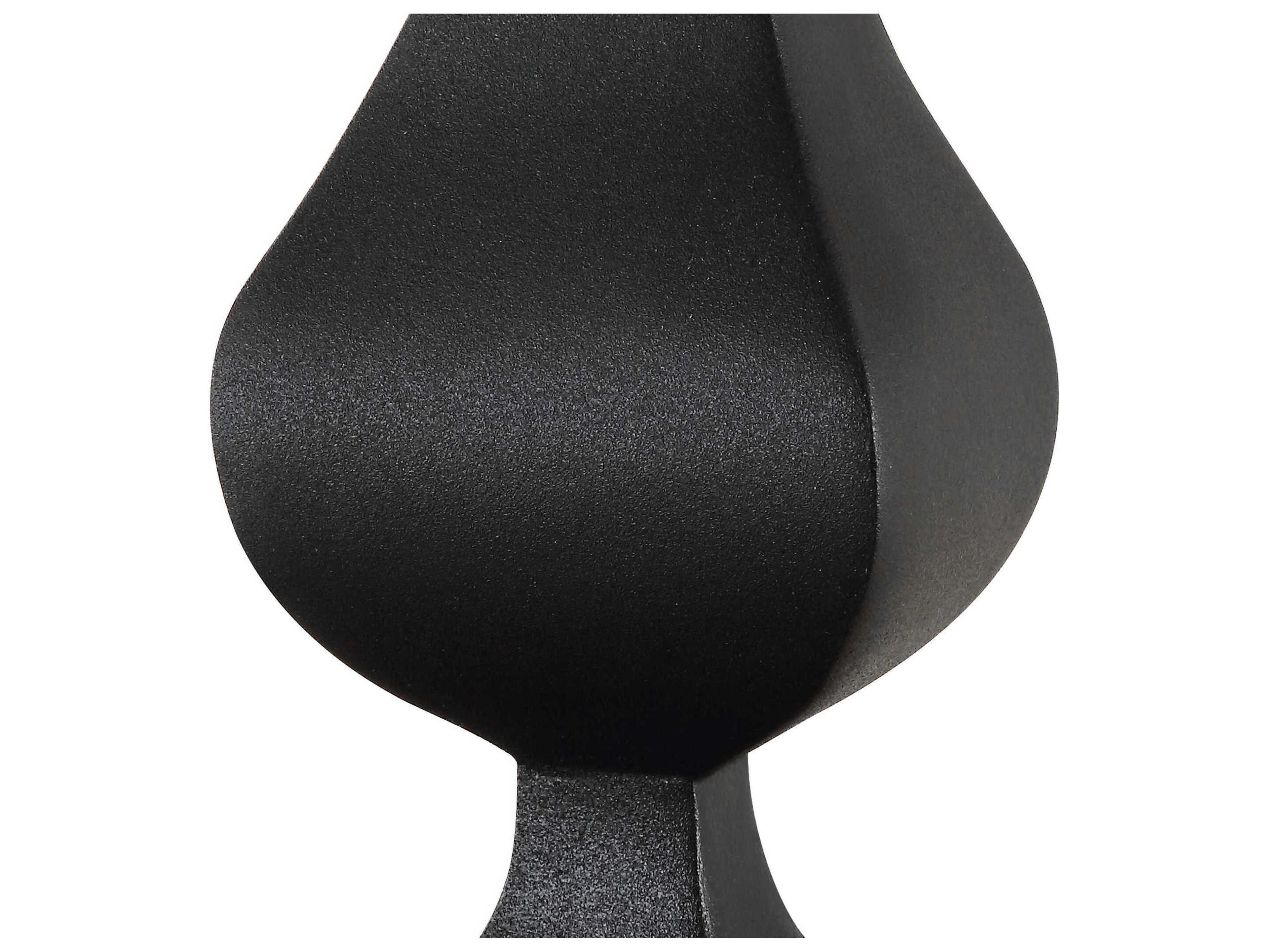 Uttermost Hightower Satin Black Round Drum Hardback Buffet Lamp