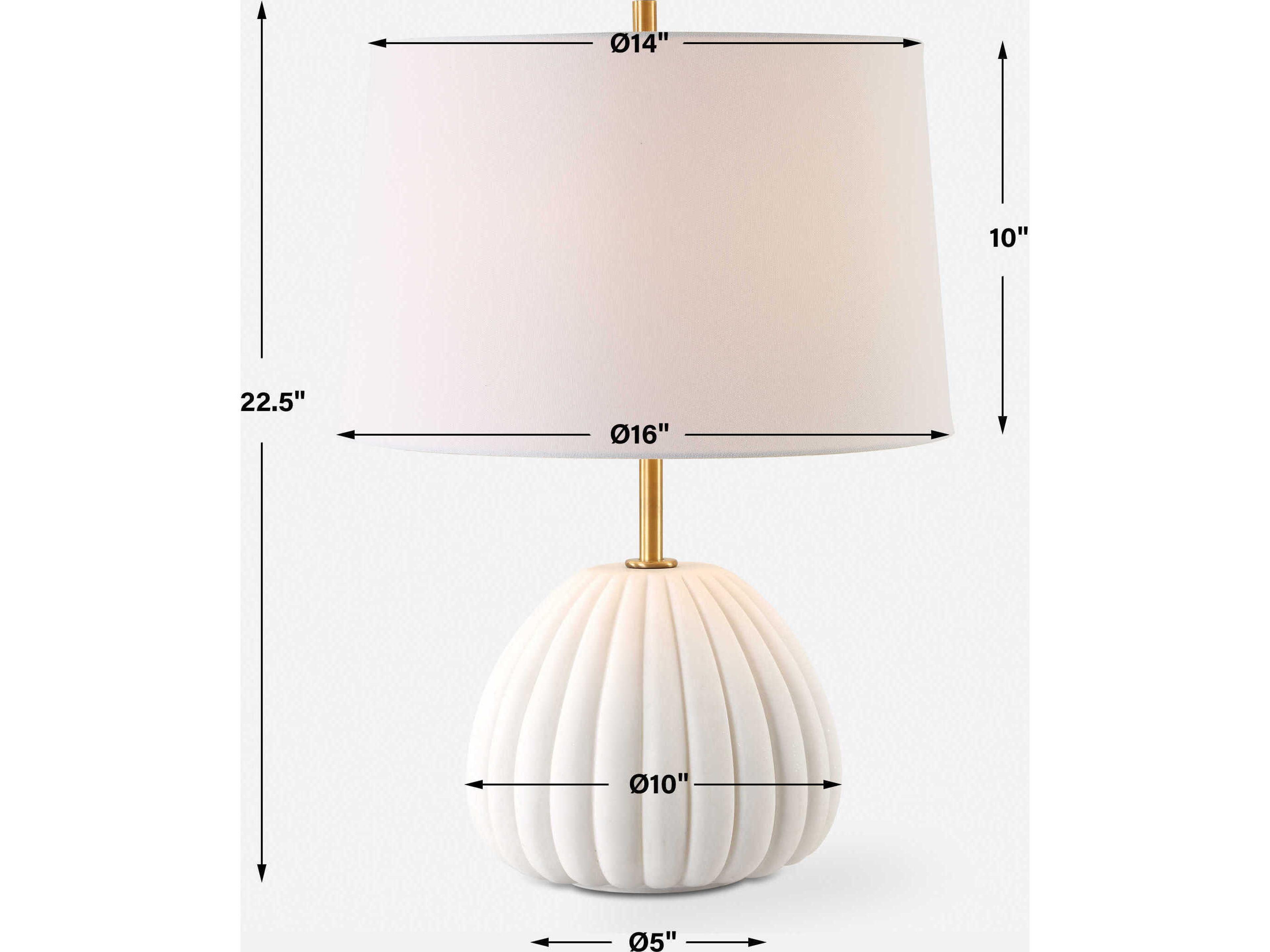 Uttermost Lynna Ivory Round Hardback White Table Lamp