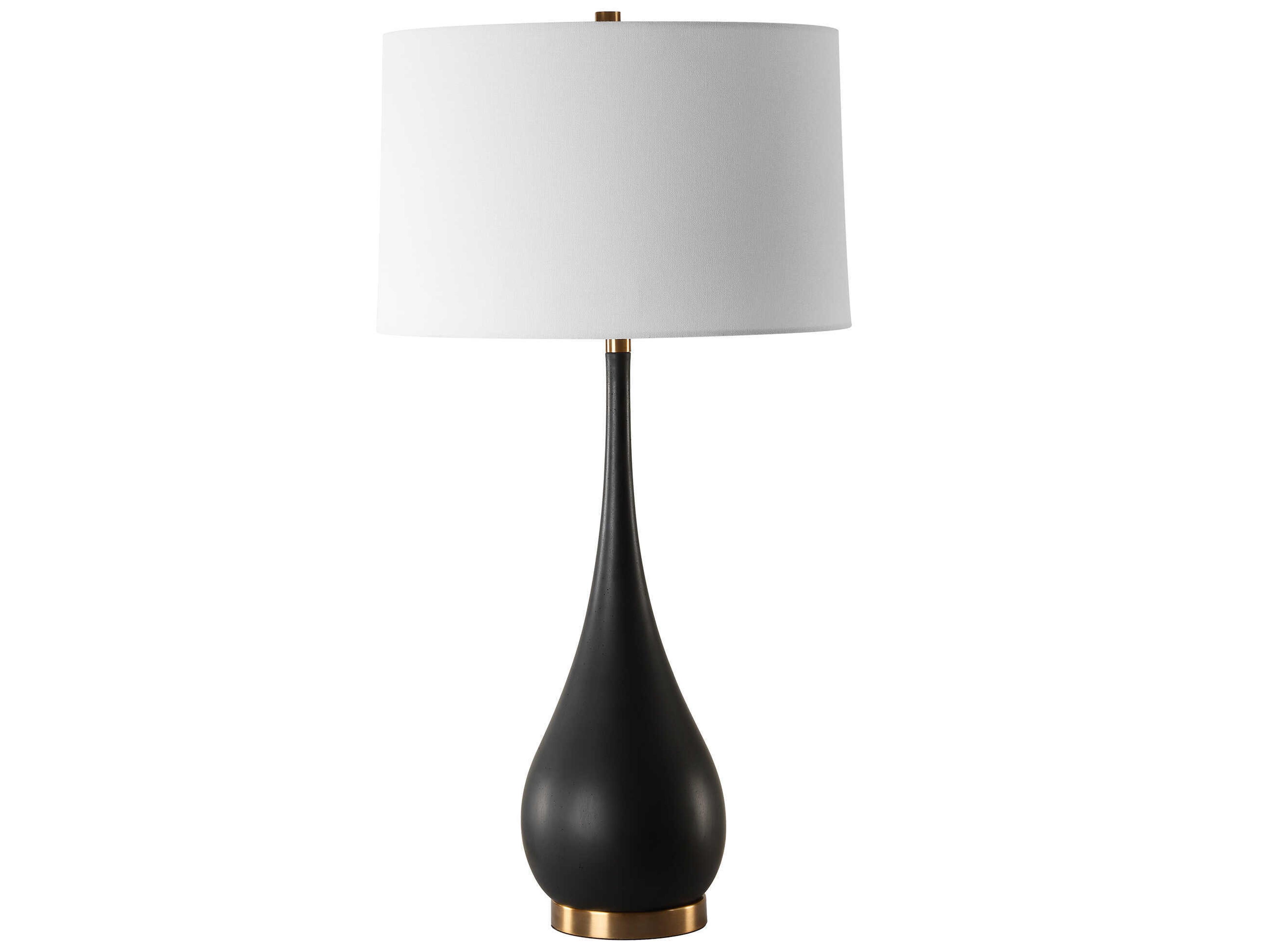 Uttermost Nocturnal Black Round Hardback Buffet Lamp