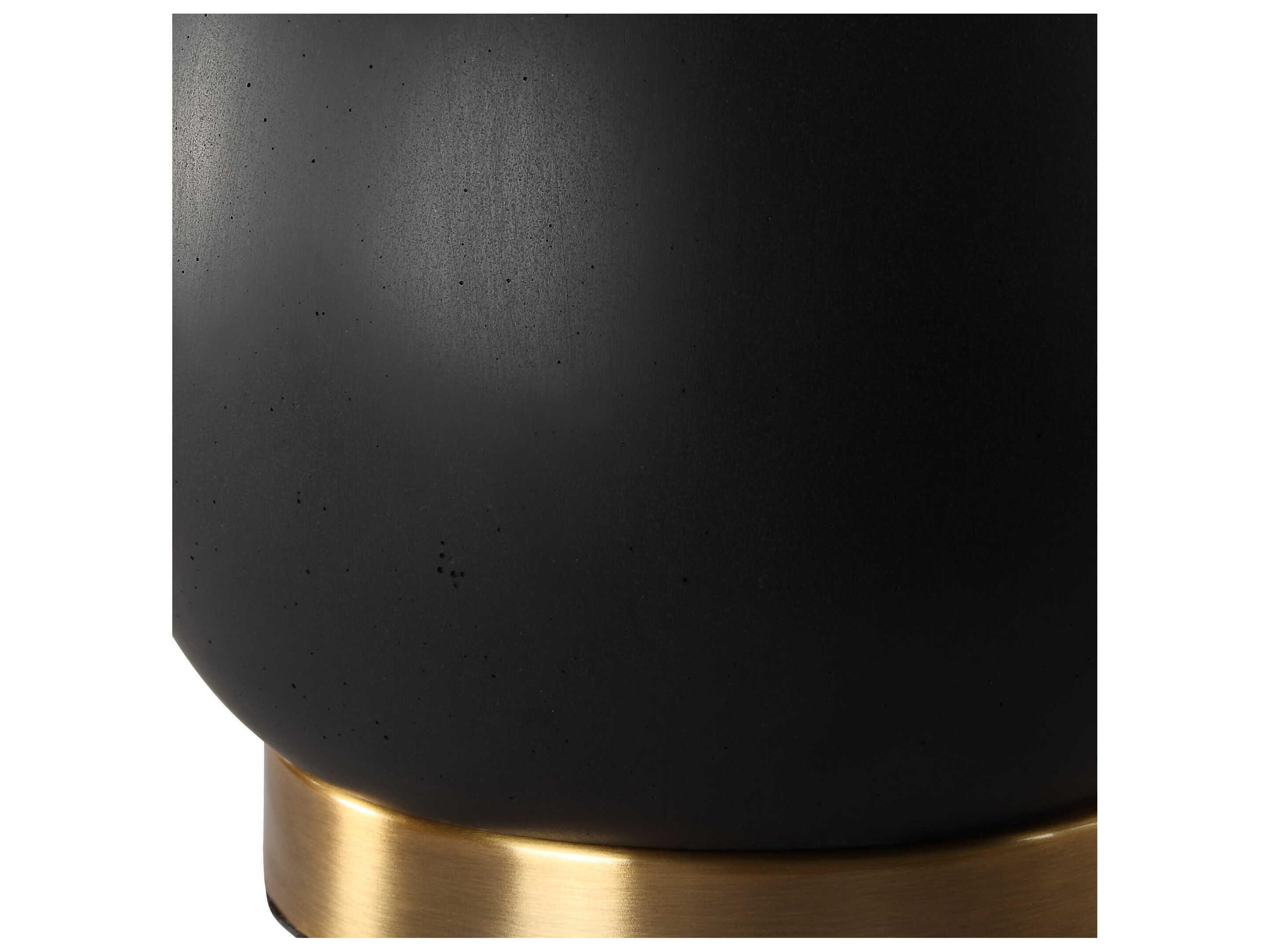 Uttermost Nocturnal Black Round Hardback Buffet Lamp