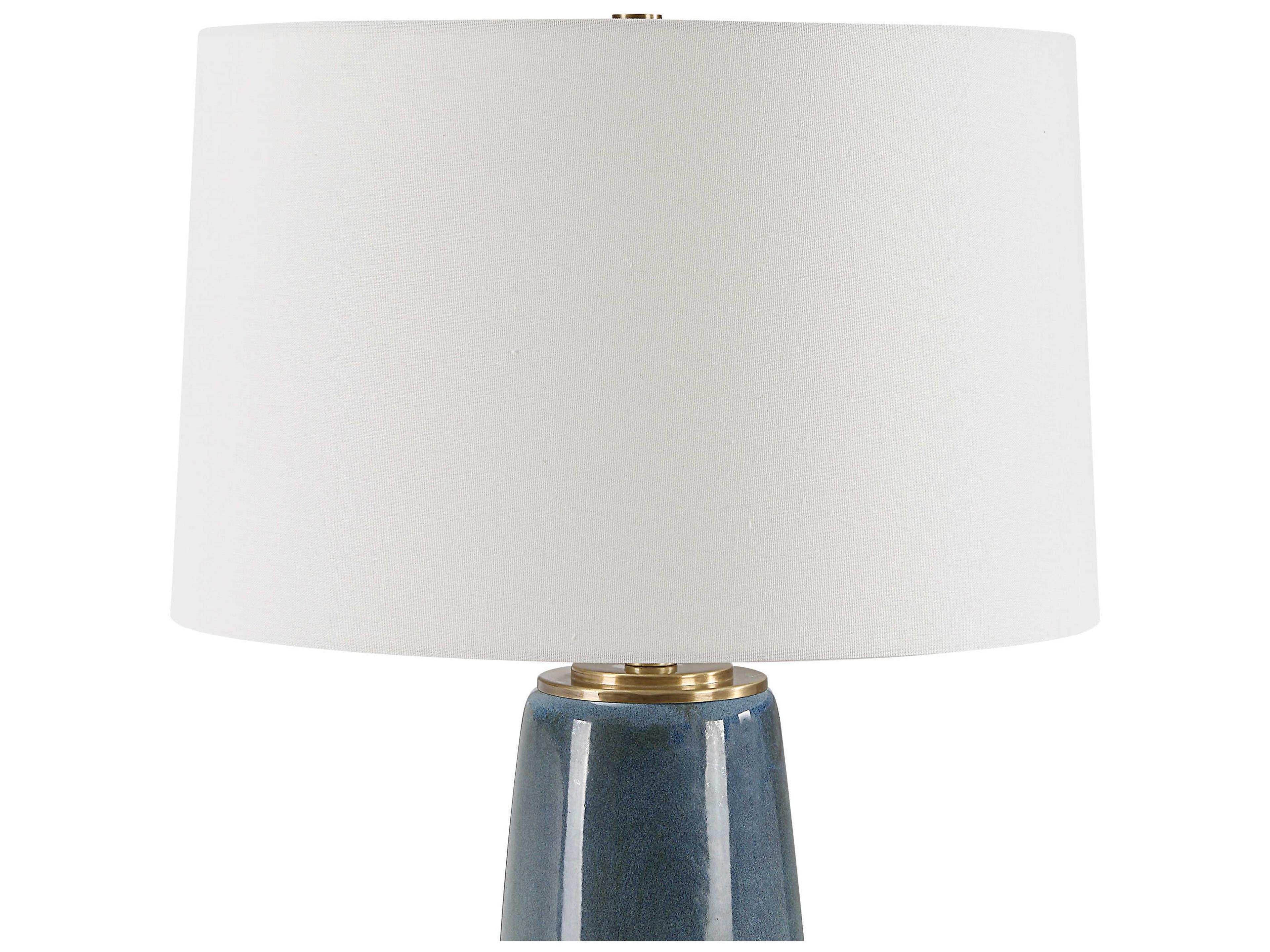Uttermost Submerged Deep Blue Round Hardback Buffet Lamp