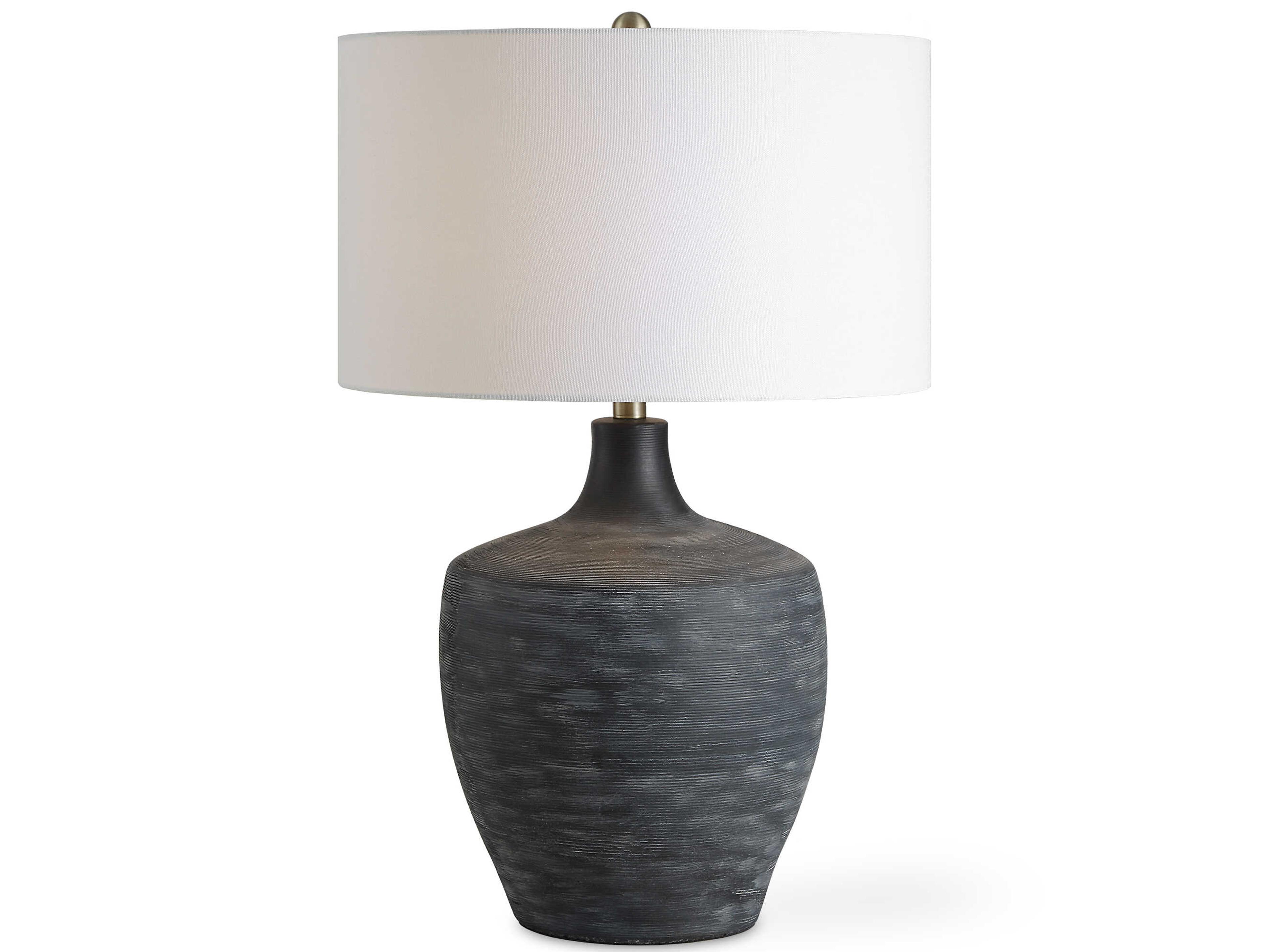 Uttermost Graphite Distressed Charcoal Gray Buffet Lamp