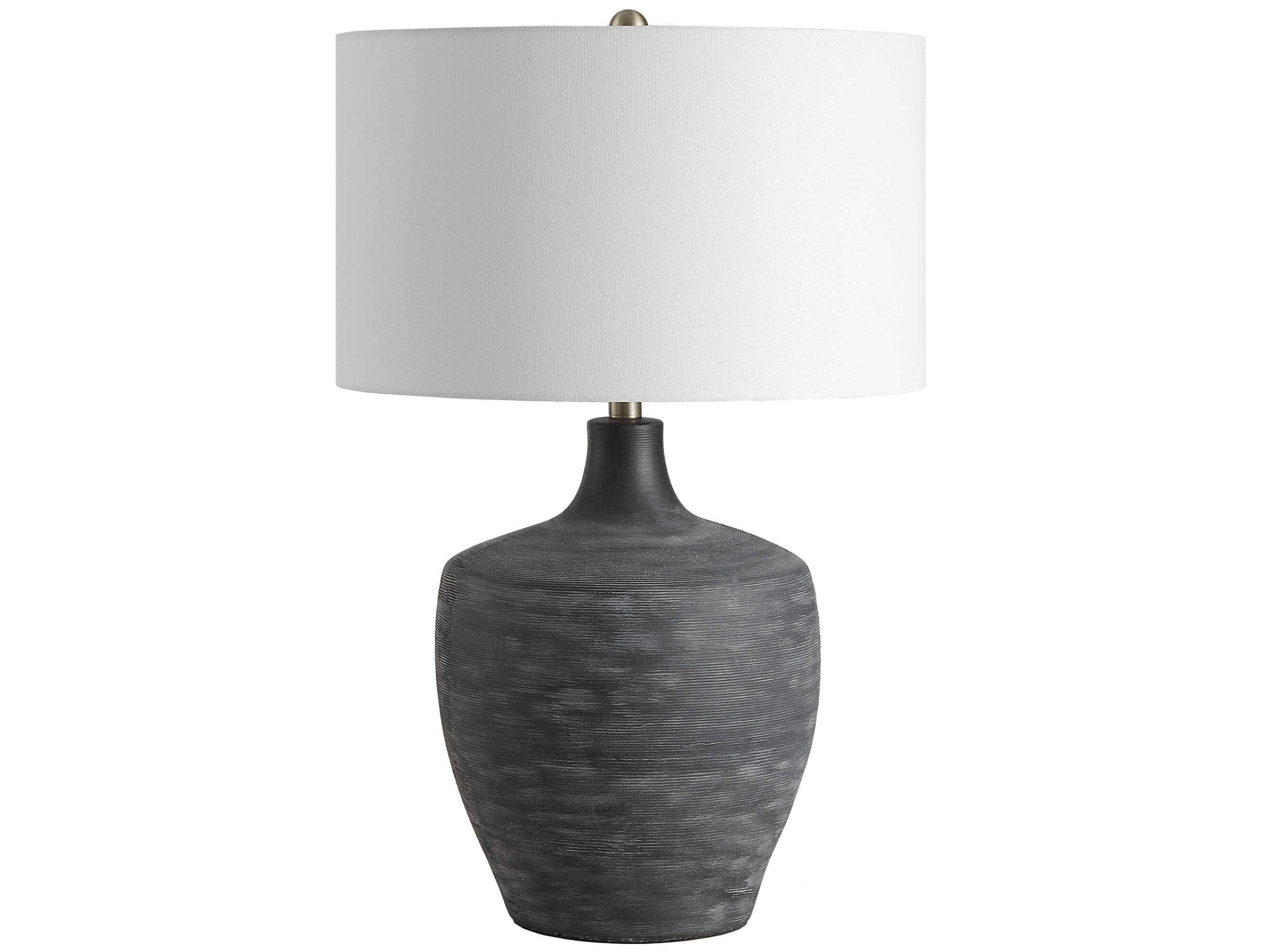 Uttermost Graphite Distressed Charcoal Gray Buffet Lamp