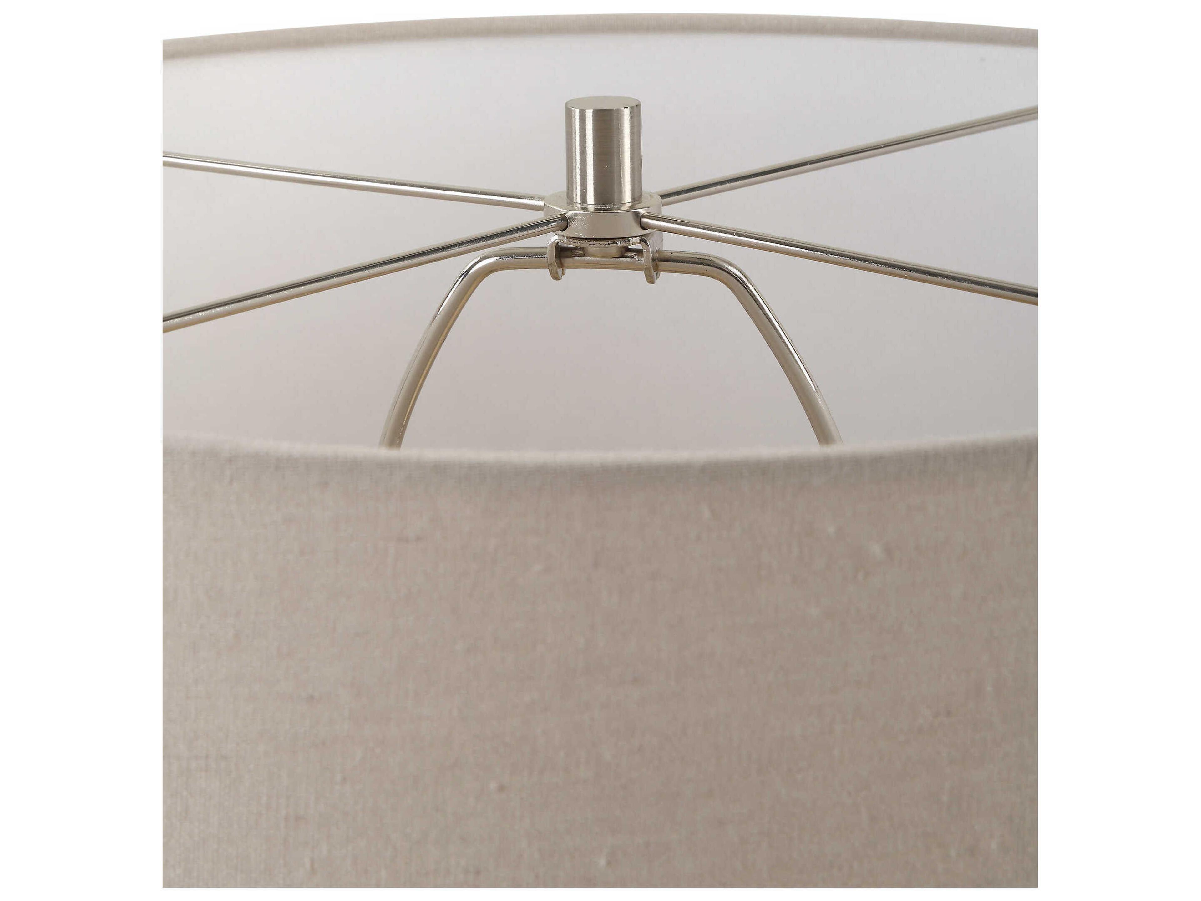 Uttermost Danala Distressed Stone Ivory Round Drum Hardback White Buffet Lamp