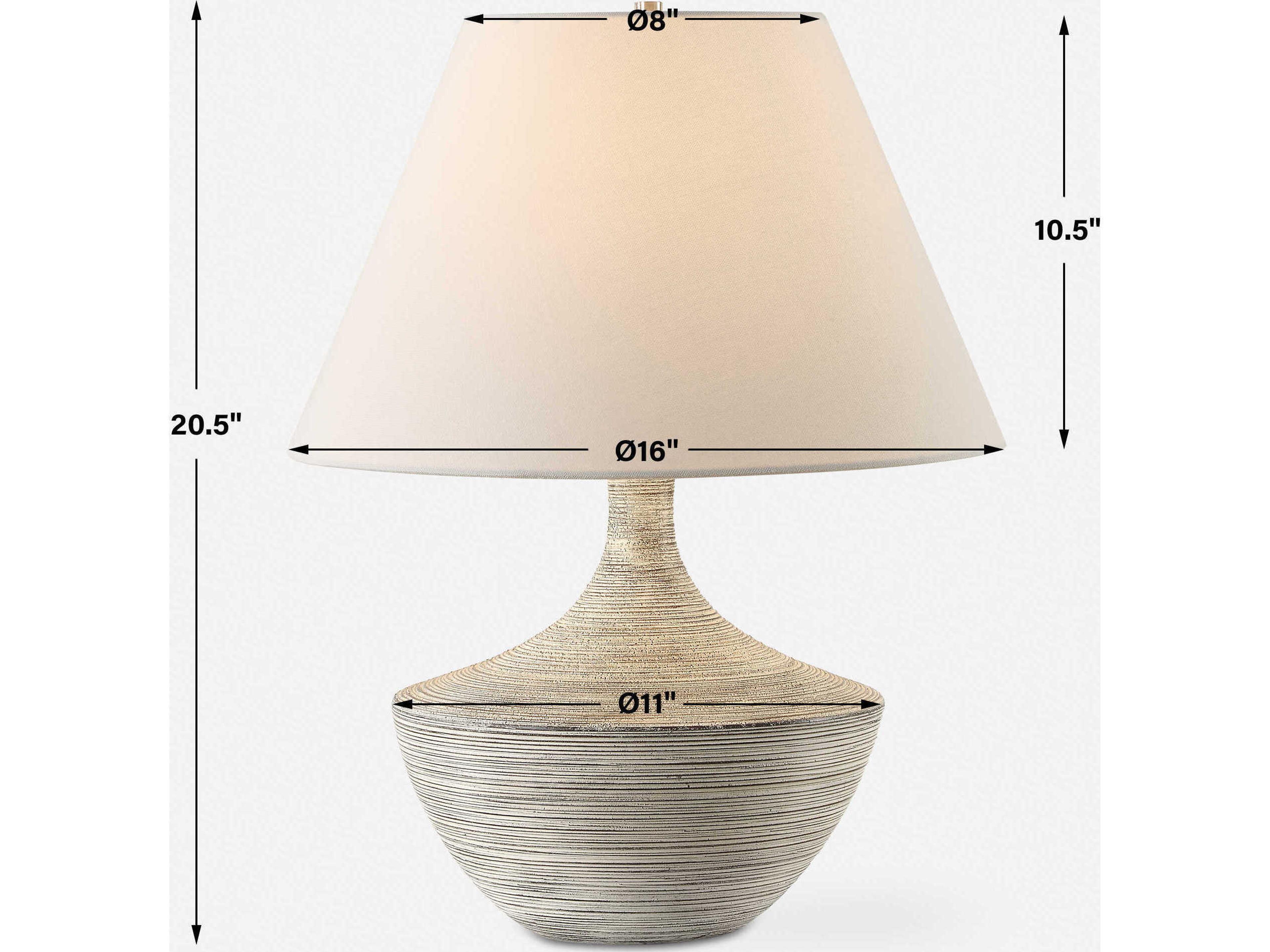 Uttermost Carafe Charcoal Round Hardback Gray Table Lamp