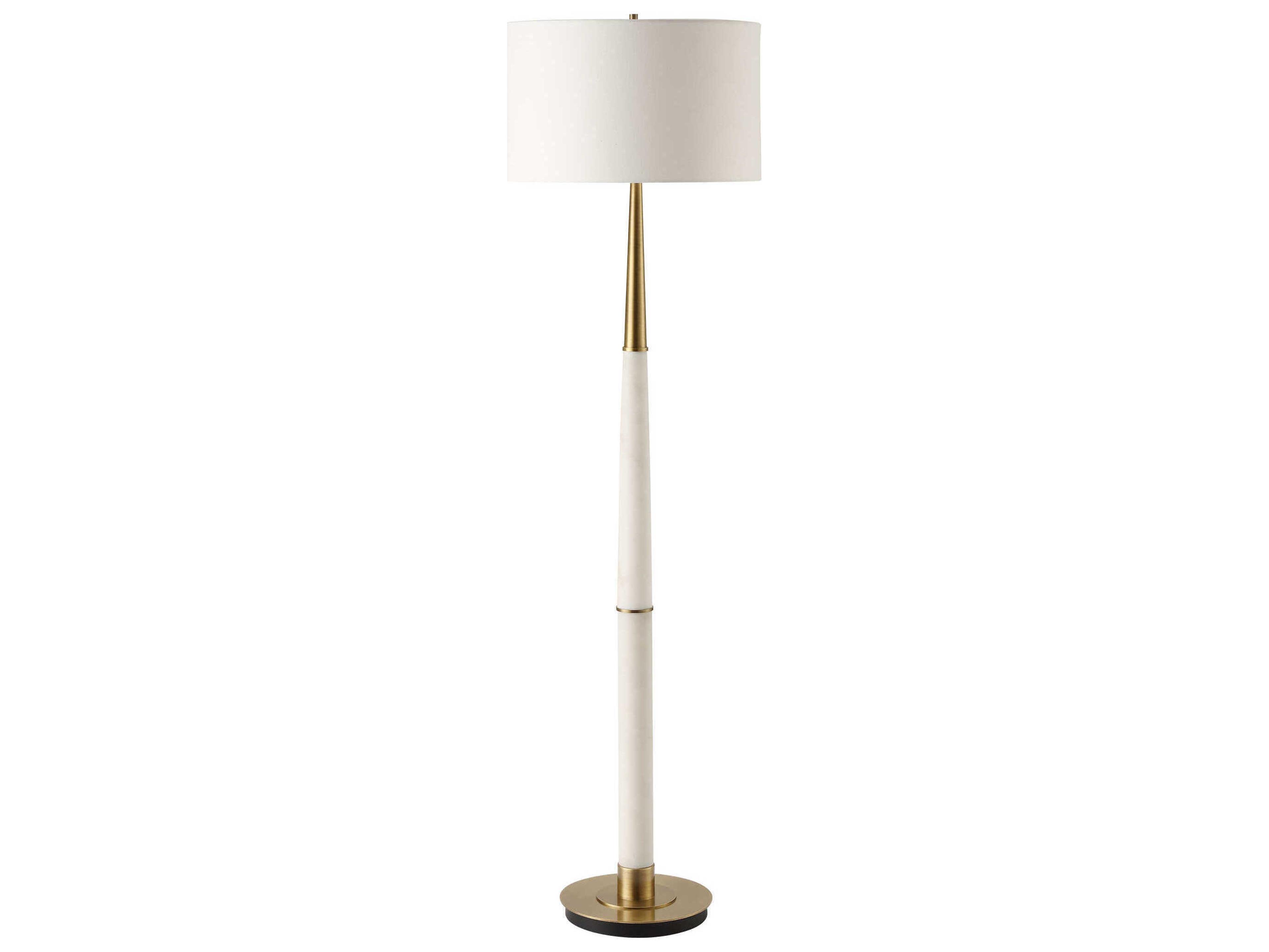 Faro White Round Hardback Floor Lamp