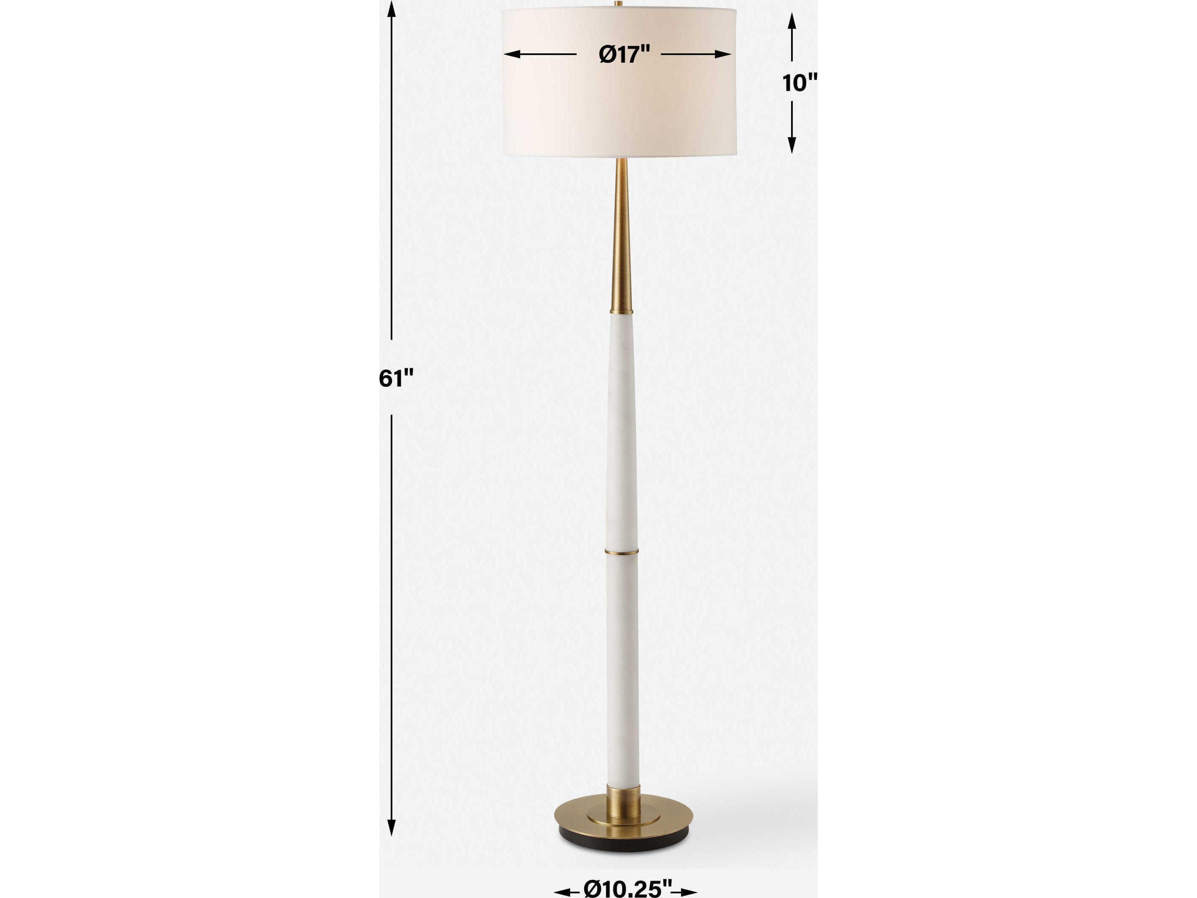 Uttermost Faro White Round Hardback Floor Lamp
