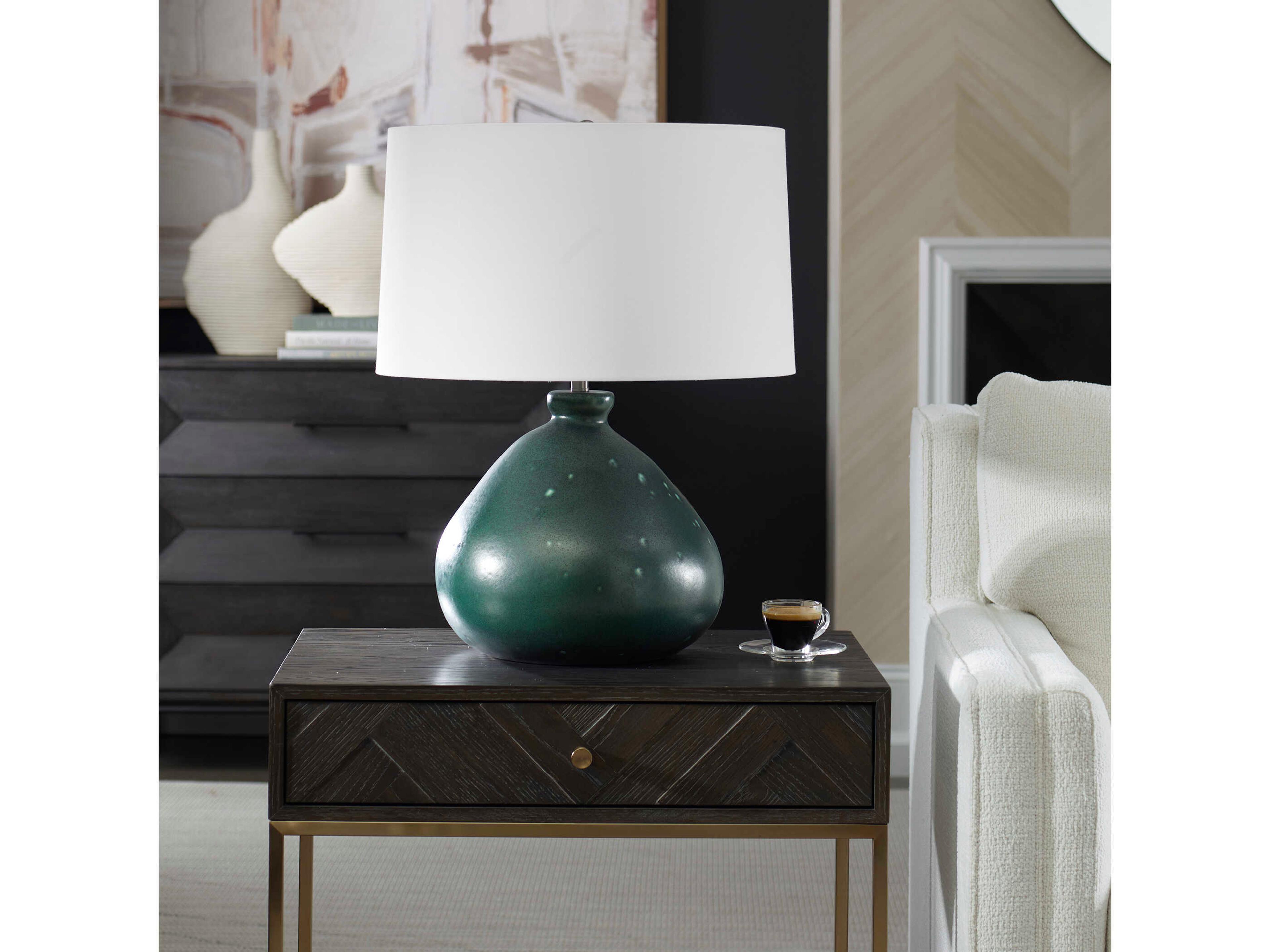 Uttermost Killarney Distressed Green Table Lamp