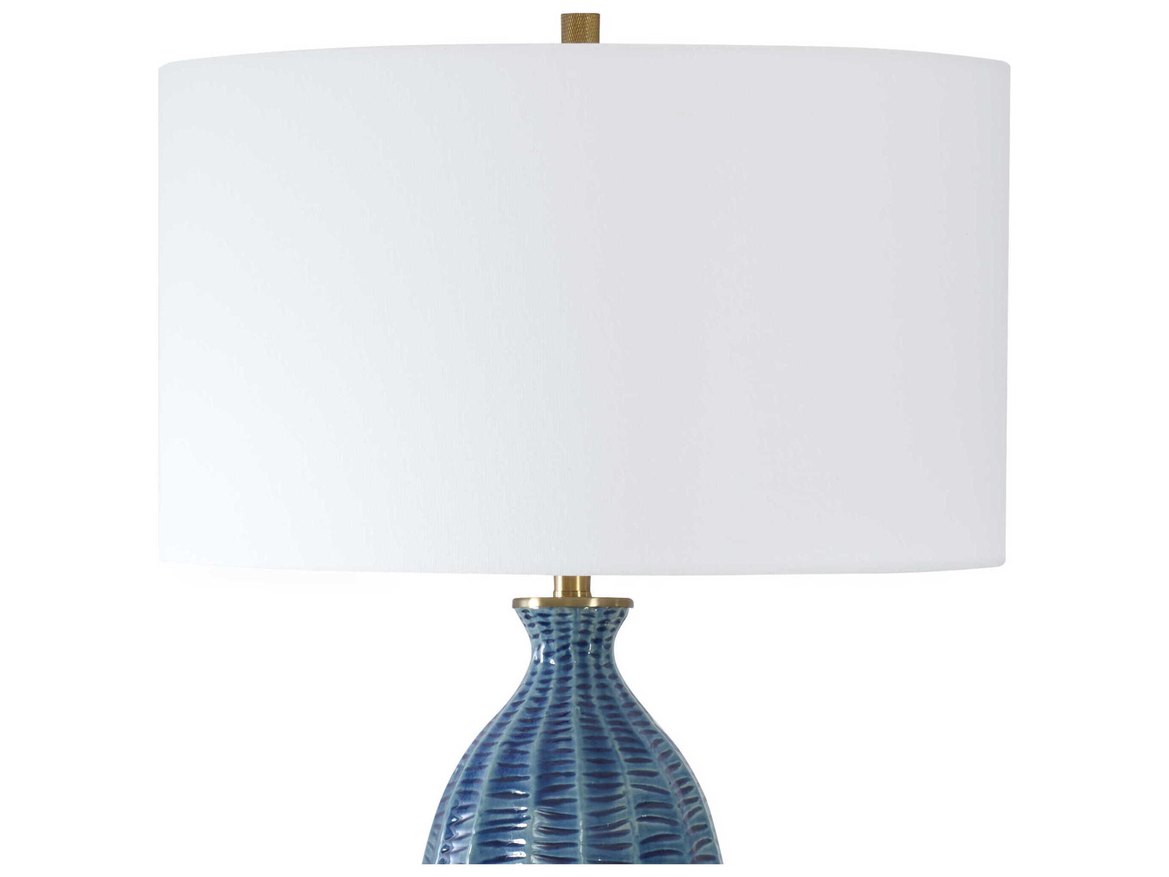 Uttermost Bixby Rich Blue Drum with Liner Buffet Lamp