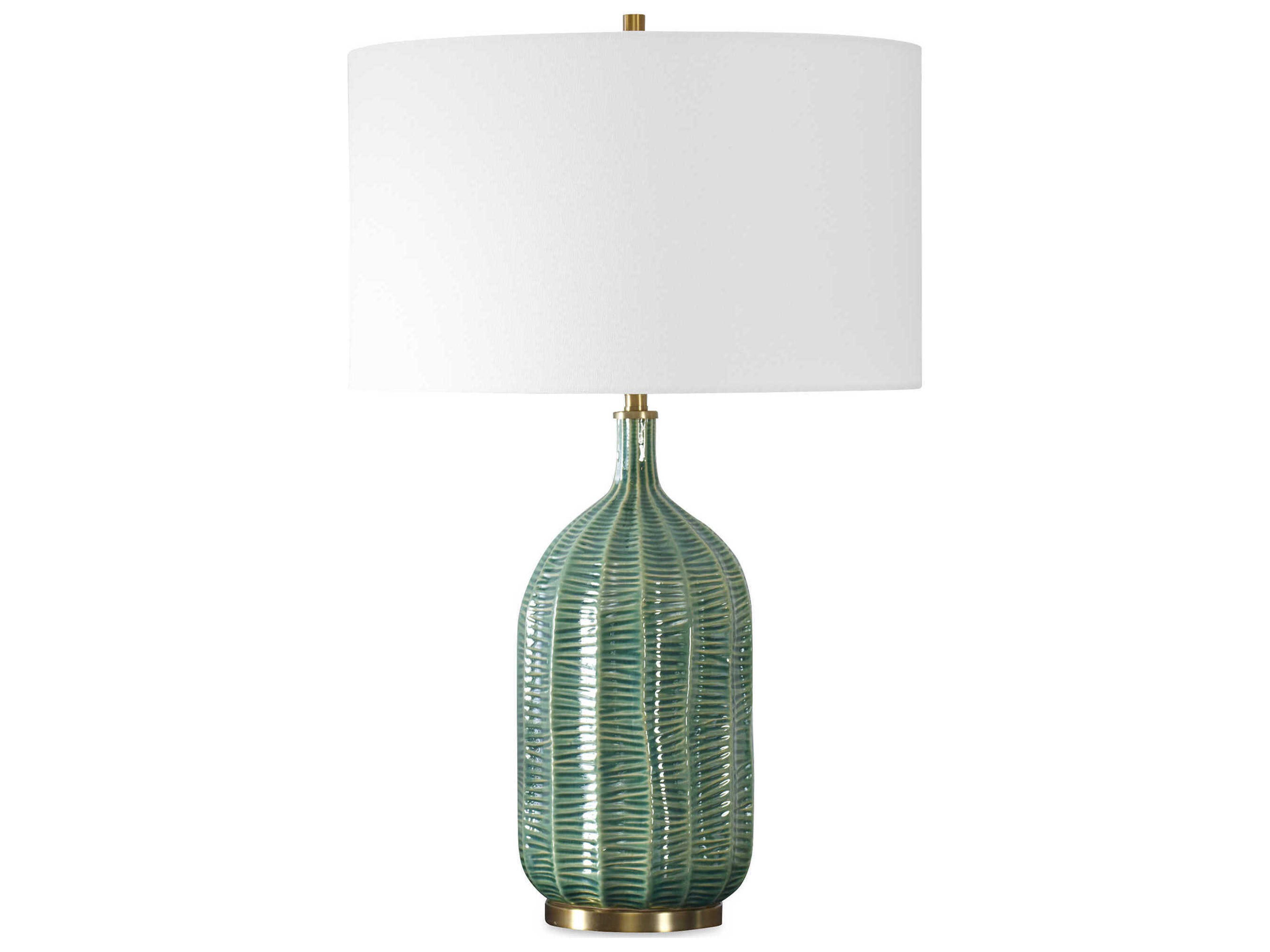 Bixby Hunter Green Drum with Liner Buffet Lamp