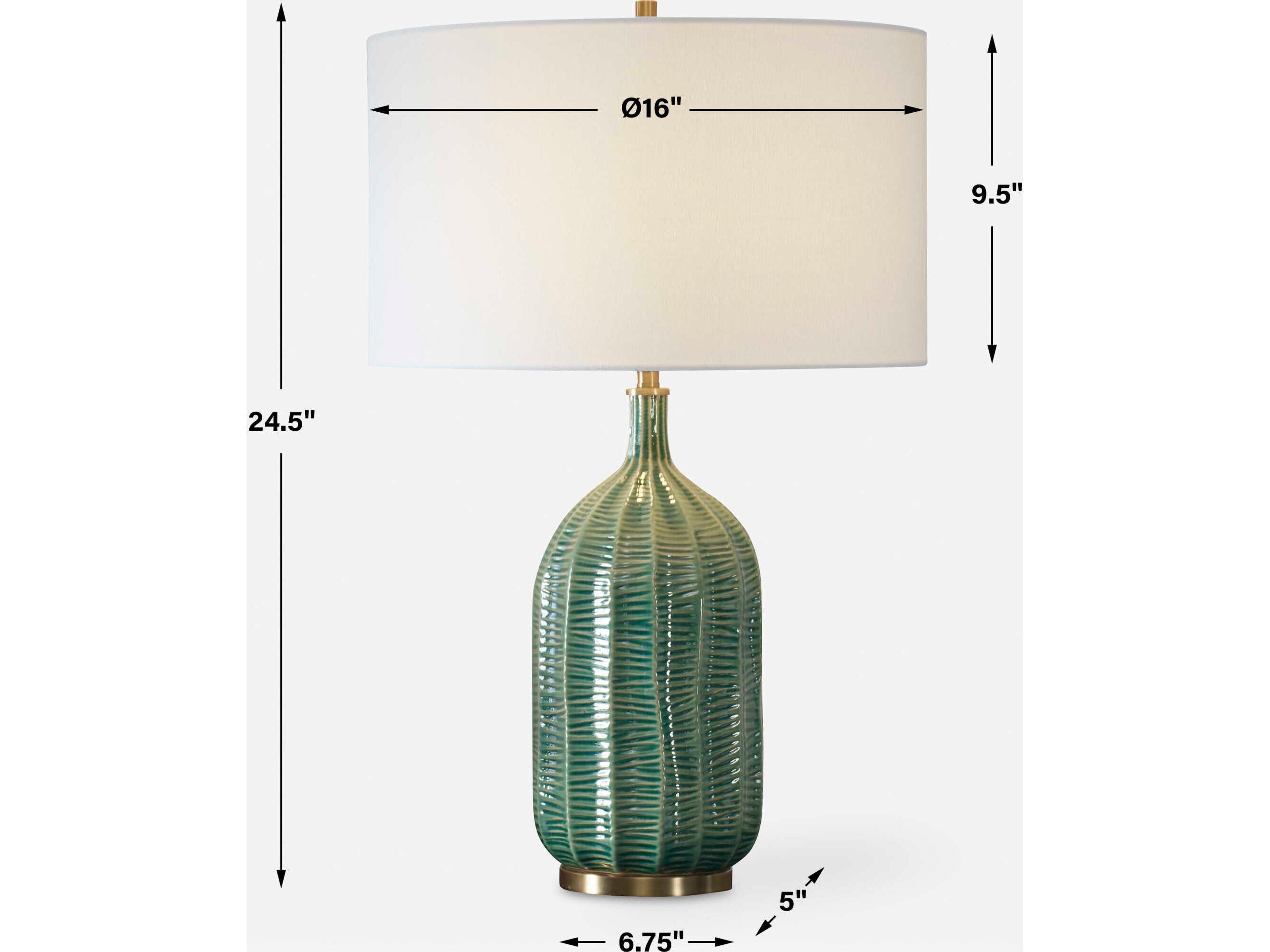 Uttermost Bixby Hunter Green Drum with Liner Buffet Lamp