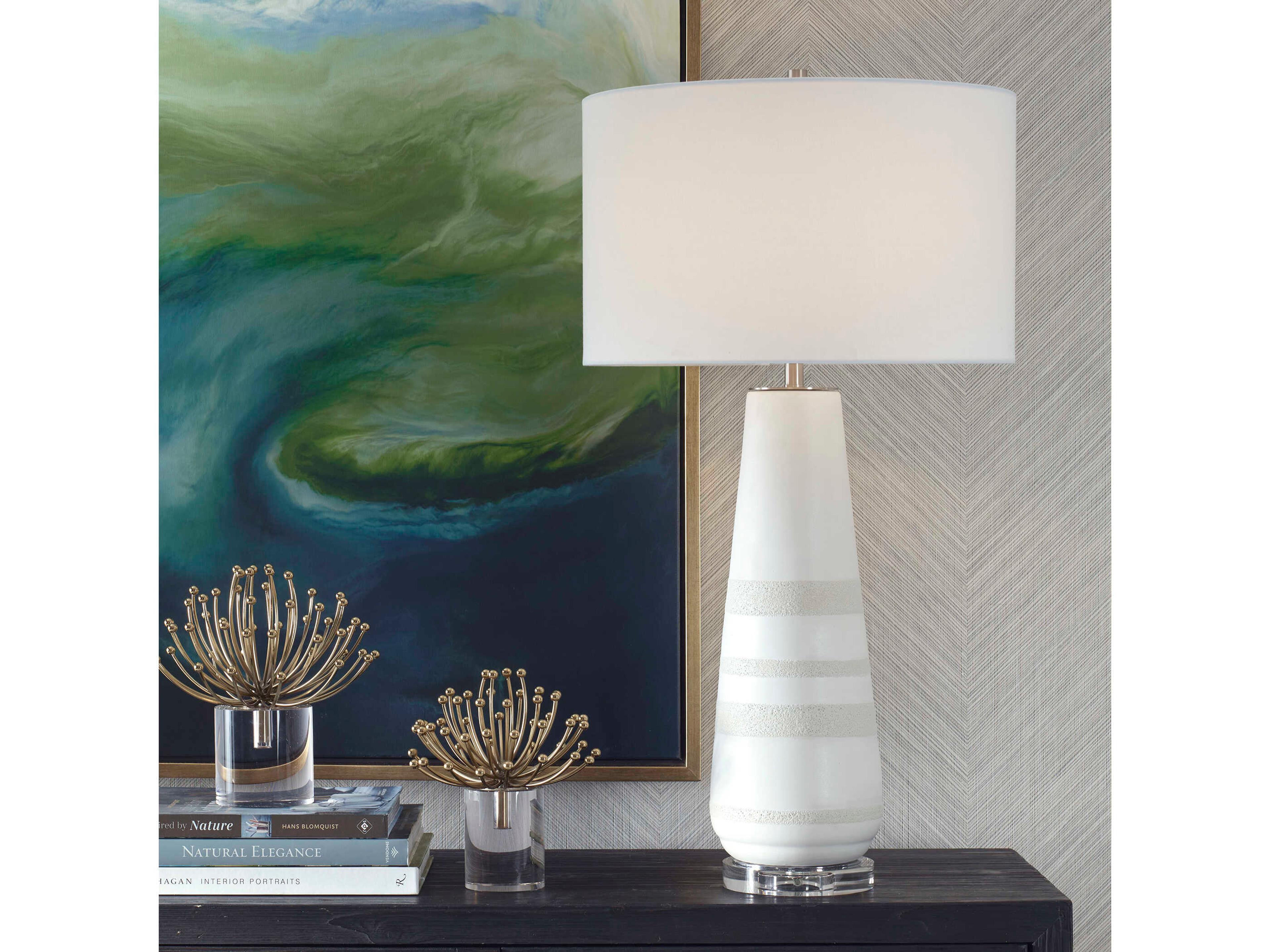 Uttermost Santino Dove Gray Drum with Liner Buffet Lamp