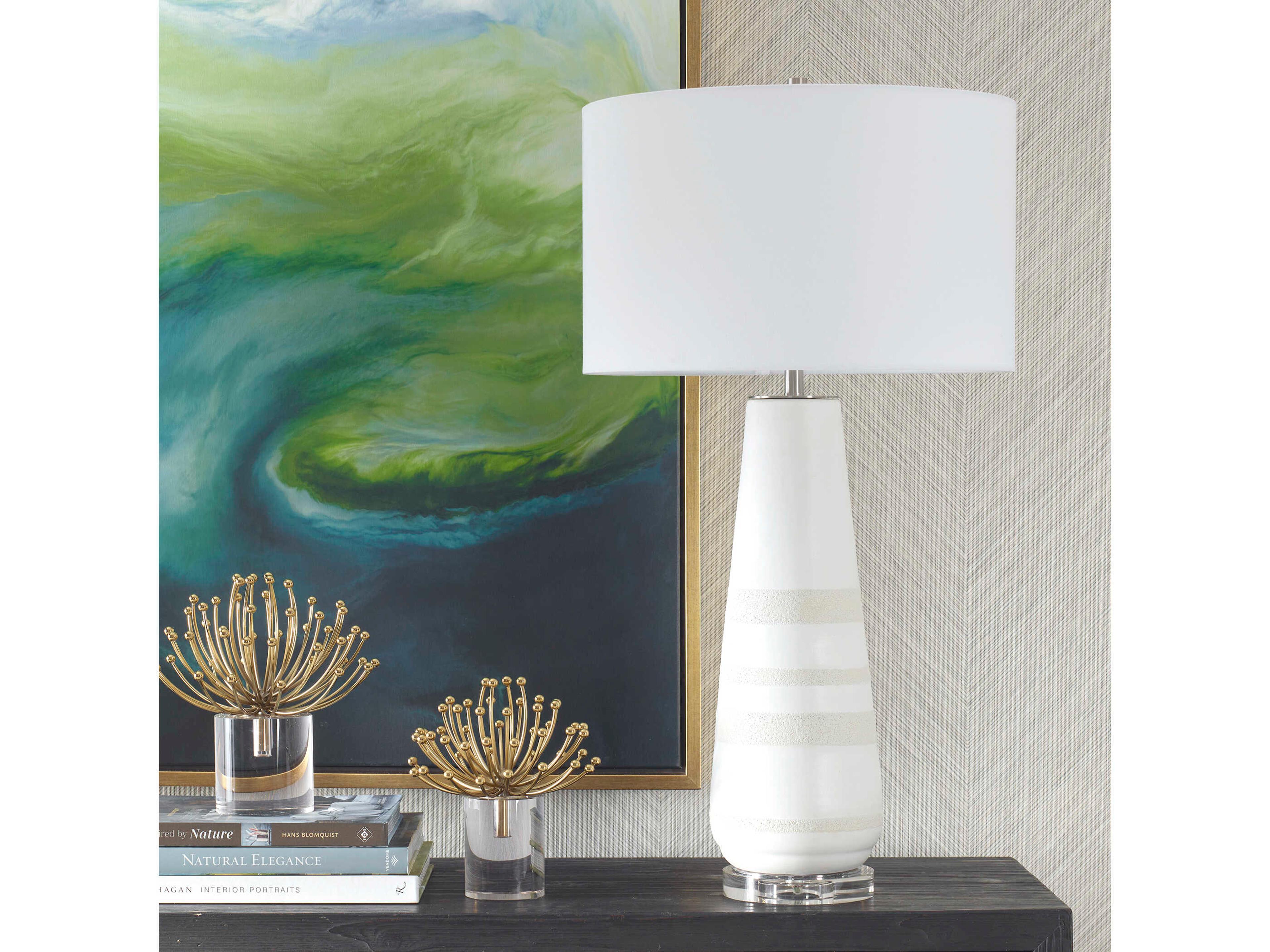 Uttermost Santino Dove Gray Drum with Liner Buffet Lamp