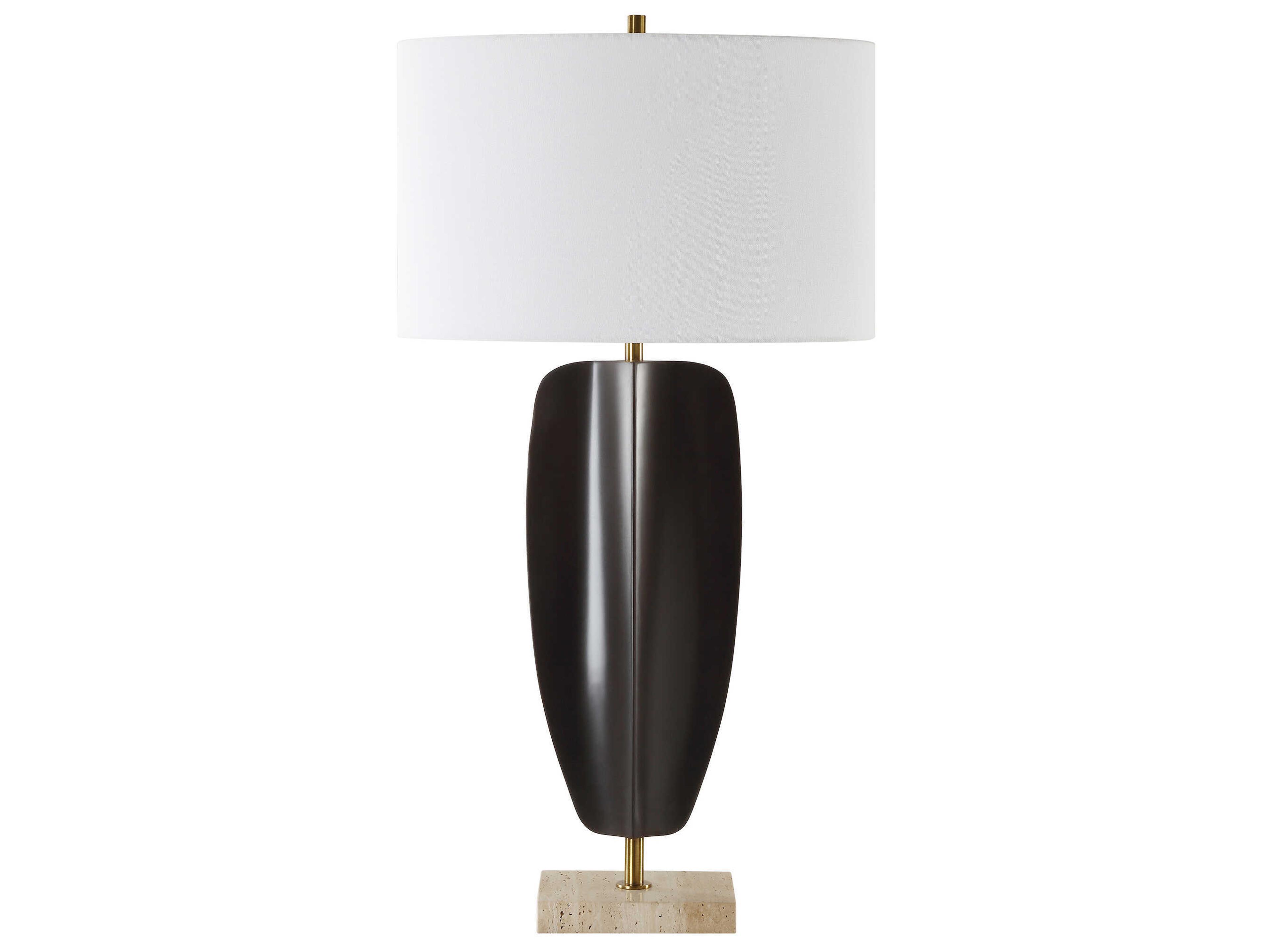 Uttermost Kure Matte Black Oval Hardback Buffet Lamp
