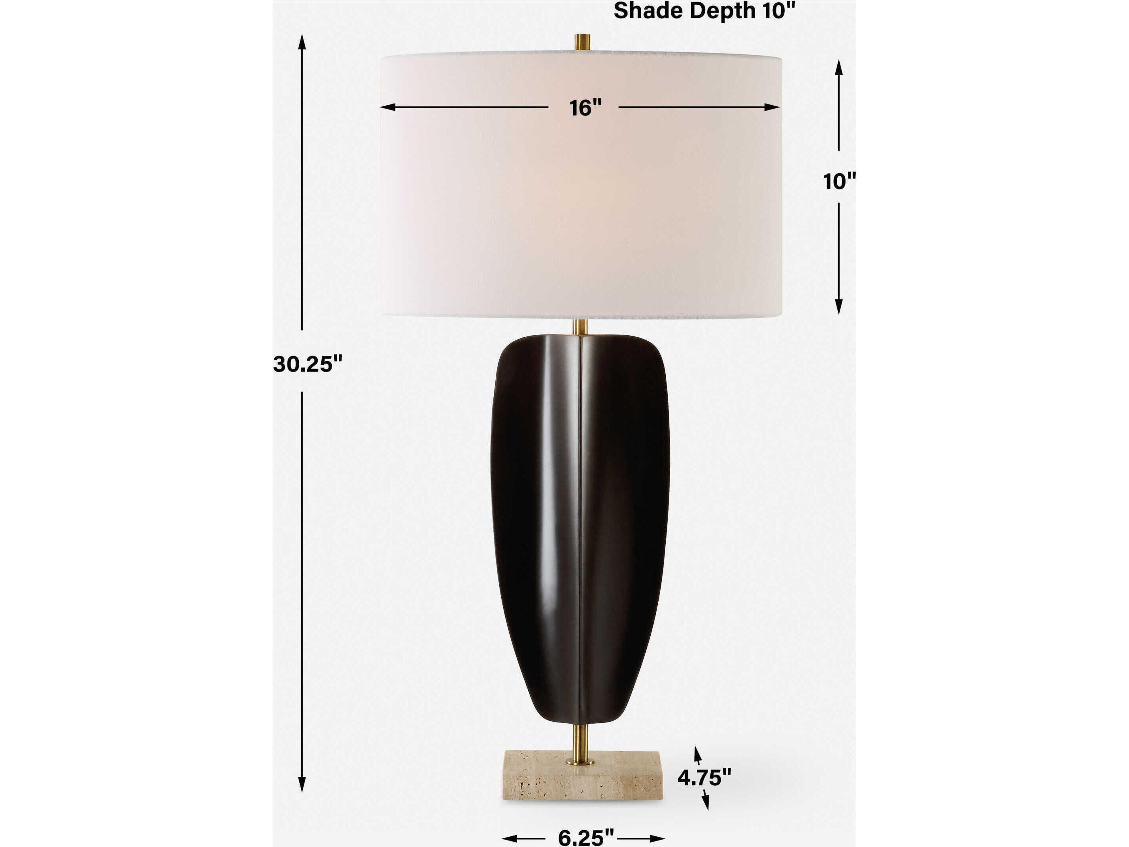 Uttermost Kure Matte Black Oval Hardback Buffet Lamp