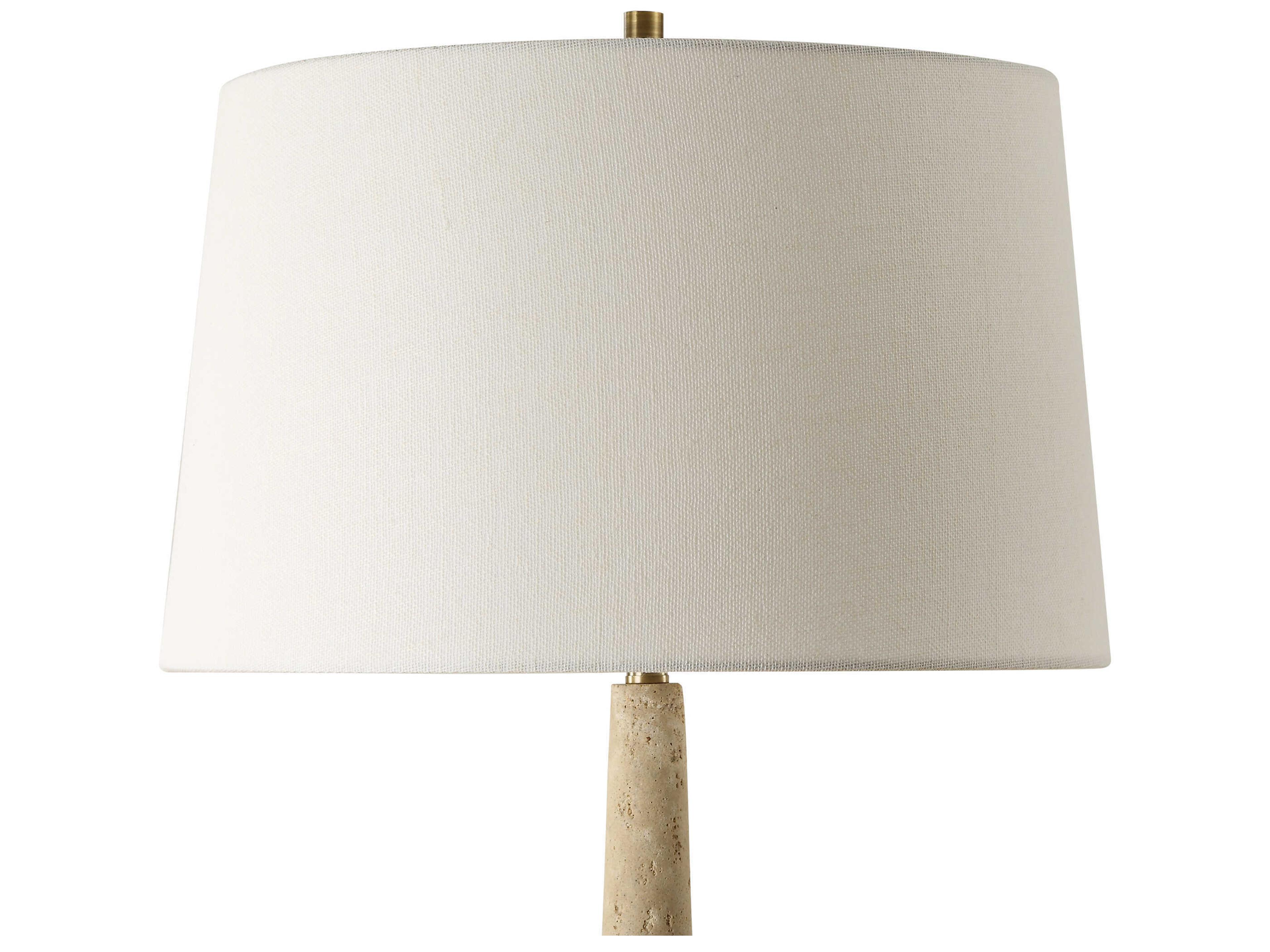 Uttermost Juliet Faux Travertine Round Hardback Brown Buffet Lamp