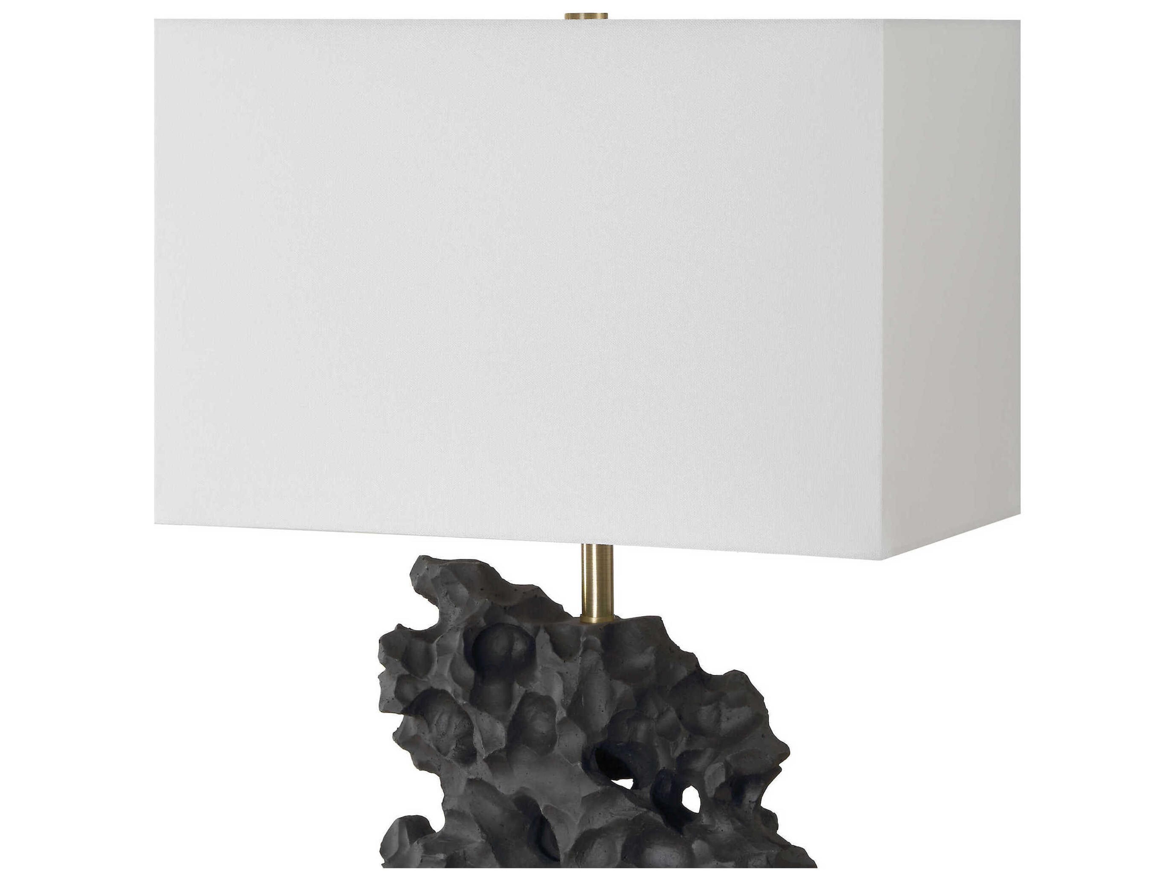 Uttermost Basalt Black Rectangle Drum Buffet Lamp