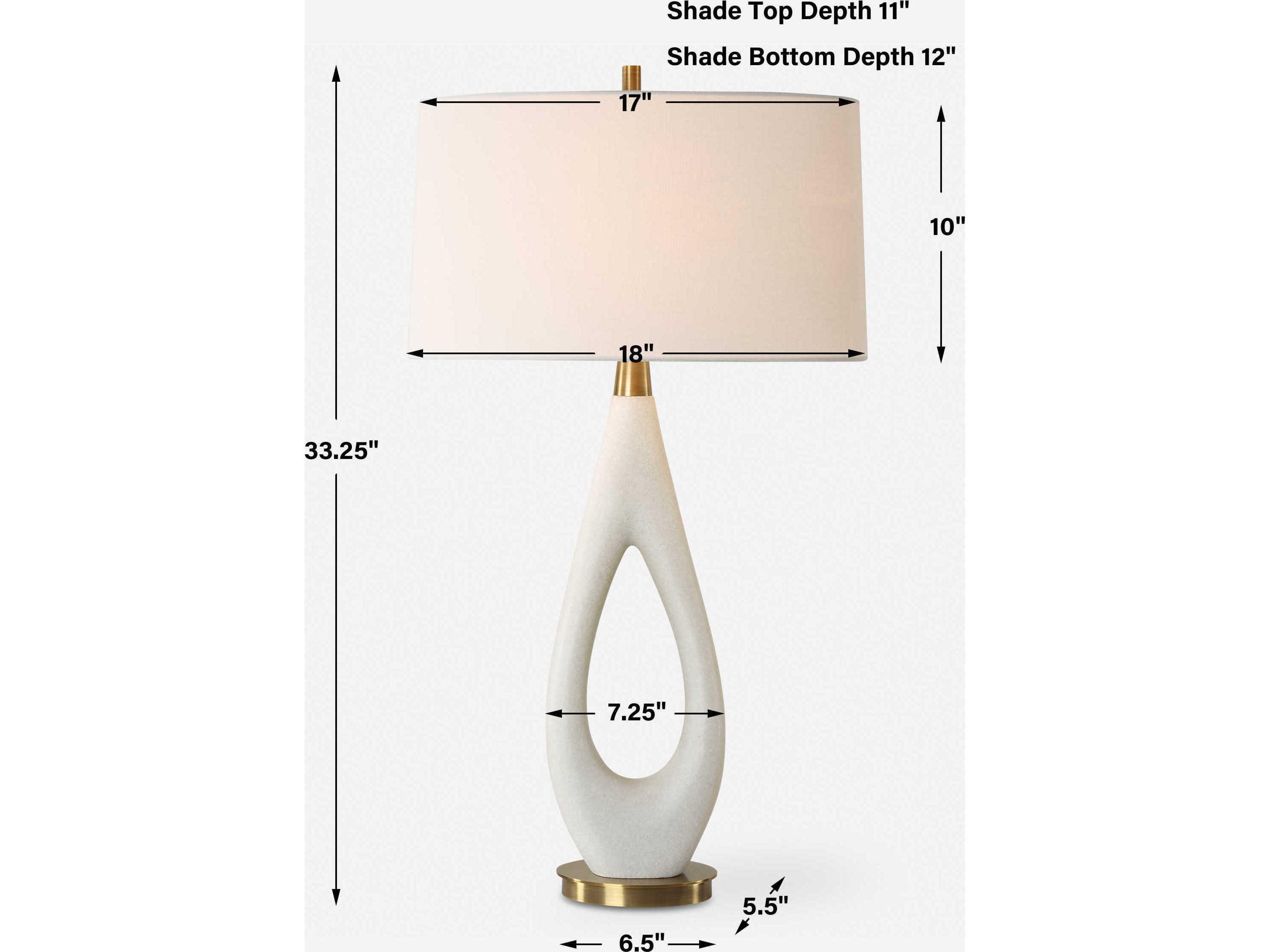 Uttermost Promenade Ivory Oval Hardback White Buffet Lamp