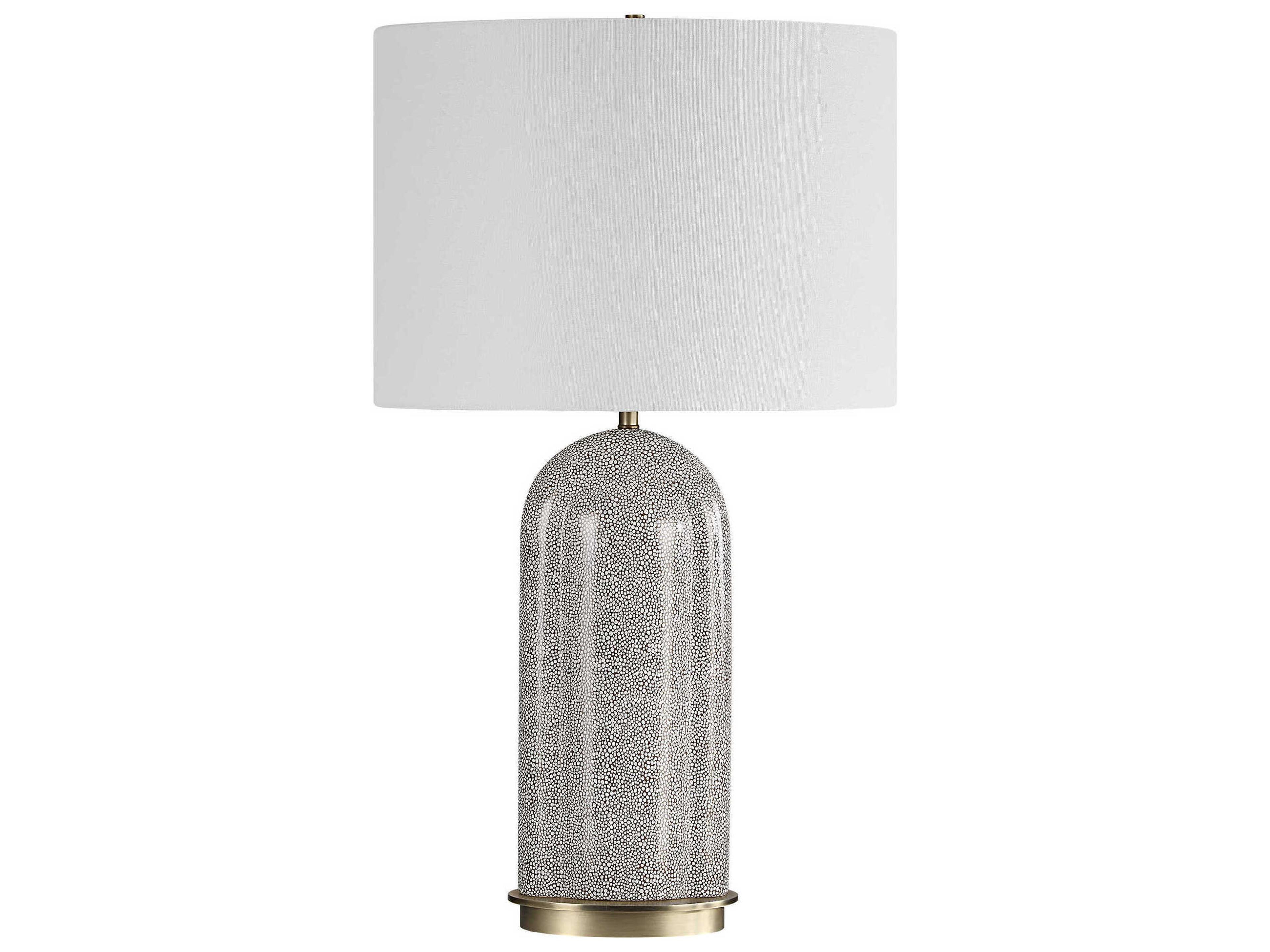 Uttermost Dapple Rich Dark Chocolate Oval Hardback Gray Buffet Lamp