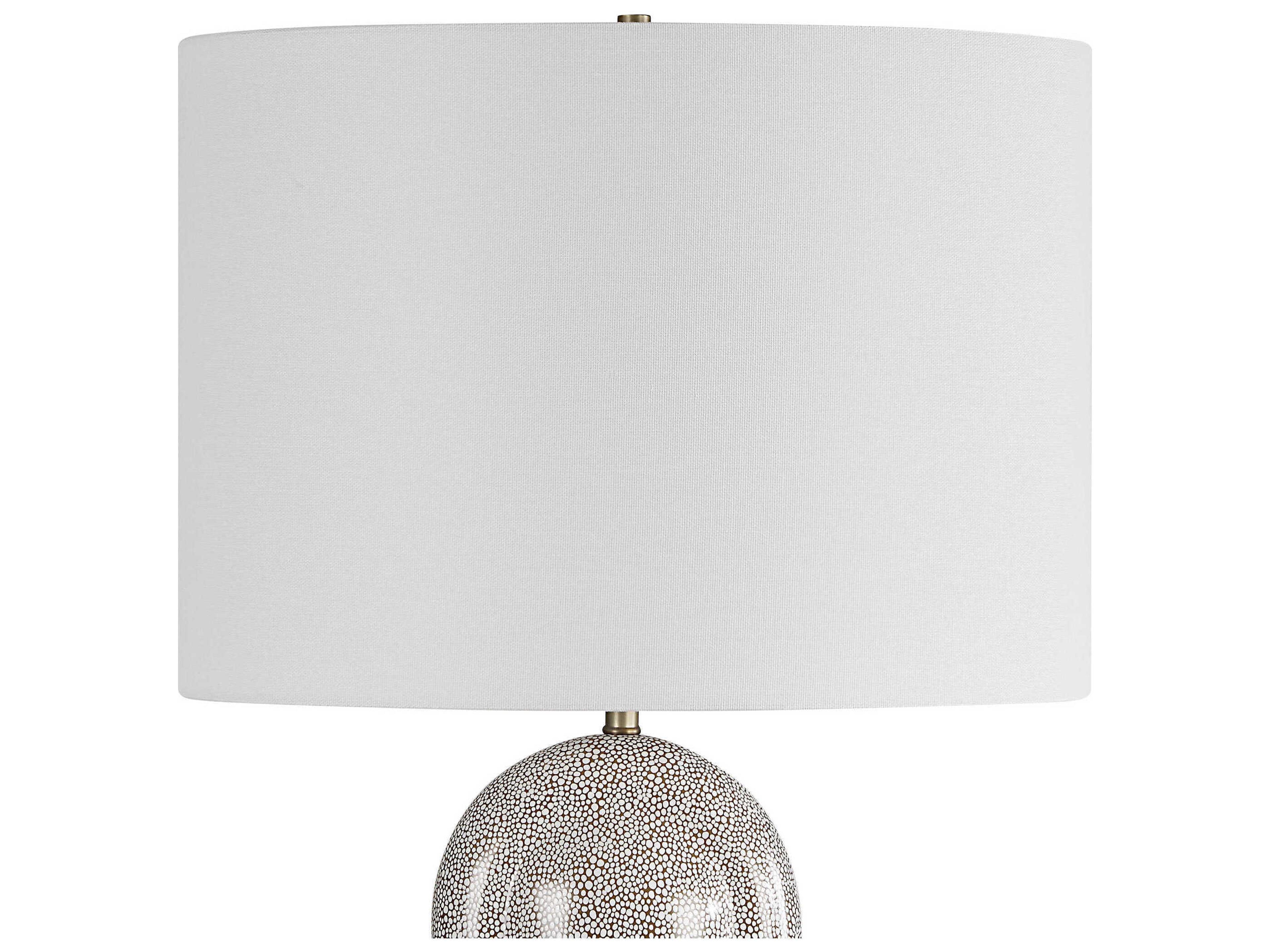 Uttermost Dapple Rich Dark Chocolate Oval Hardback Gray Buffet Lamp