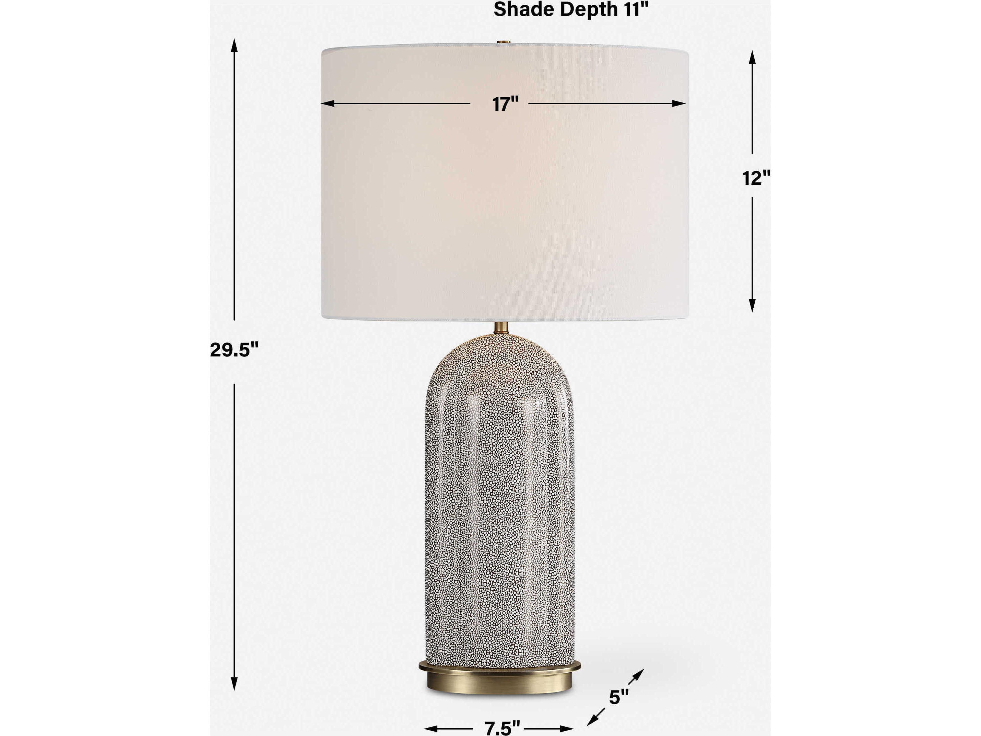 Uttermost Dapple Rich Dark Chocolate Oval Hardback Gray Buffet Lamp