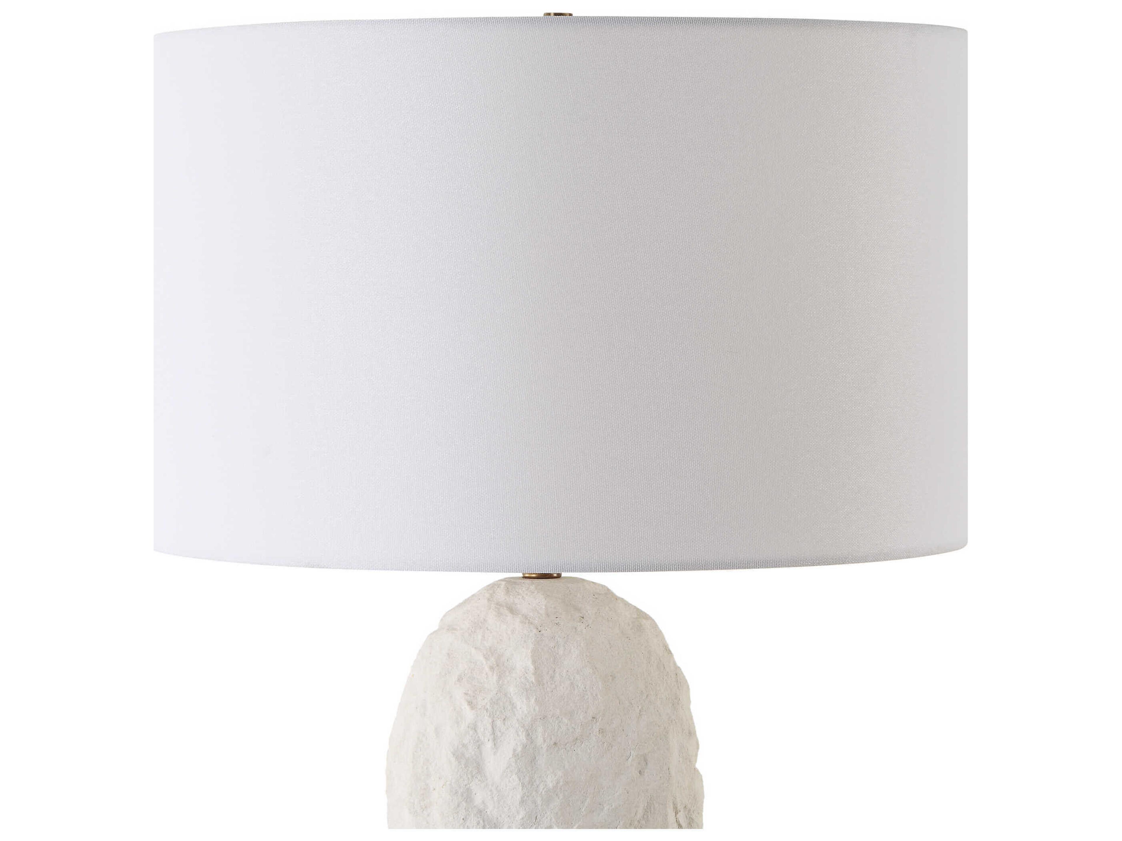 Uttermost Vieste White Sandstone Round Drum Hardback Buffet Lamp
