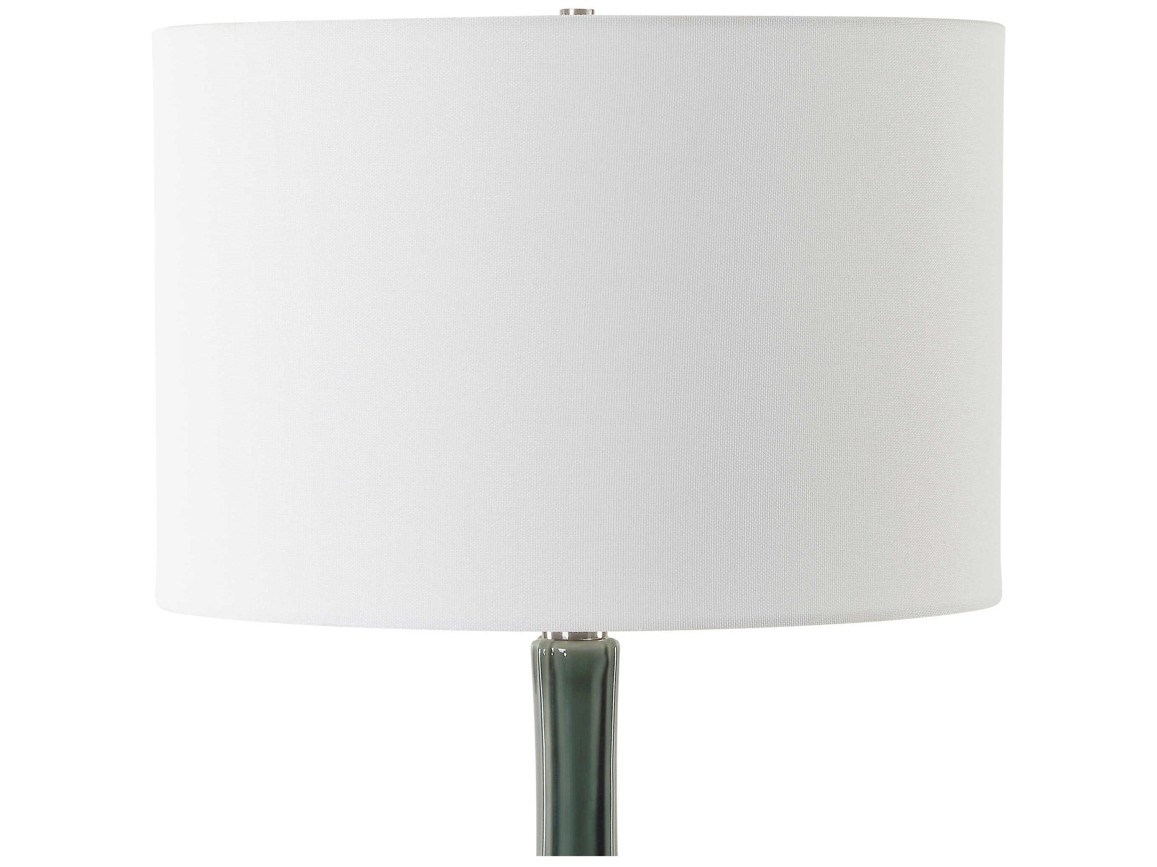 Uttermost Essex Hunter Green Round Drum Hardback Buffet Lamp