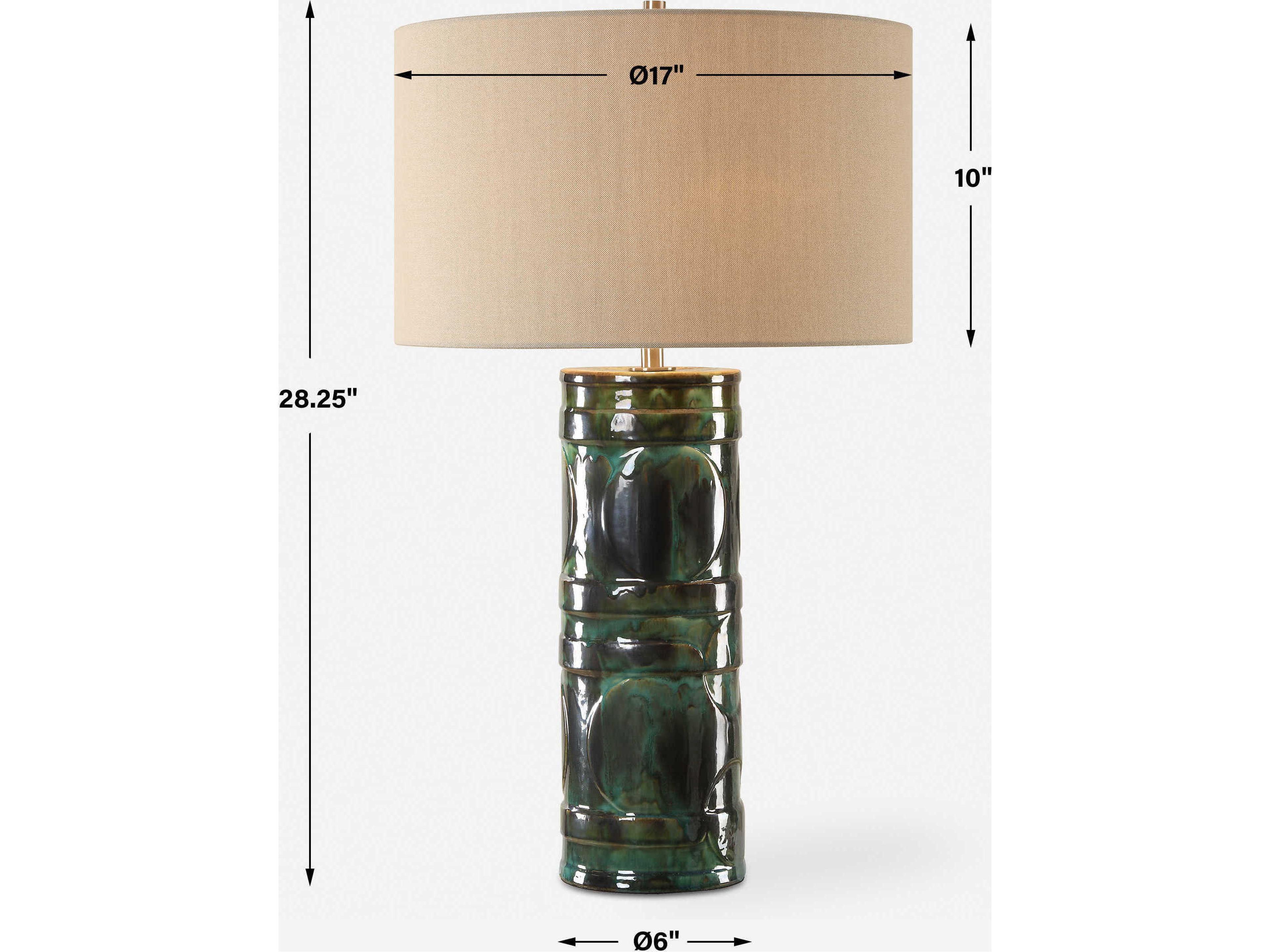 Uttermost Loch Peacock Green Slate Buffet Lamp
