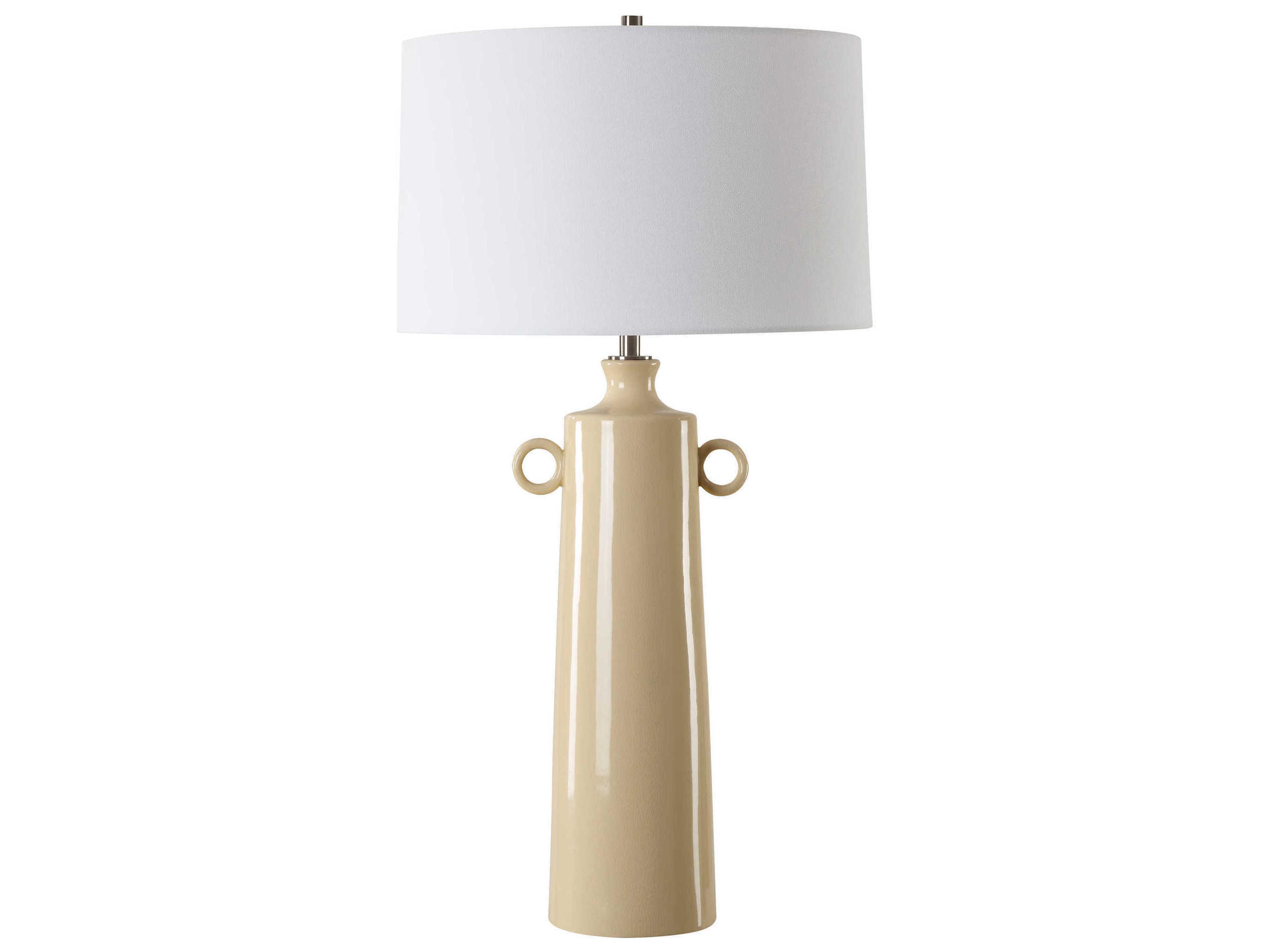 Uttermost Florero Pale Yellow Taper Drum Hardback Buffet Lamp