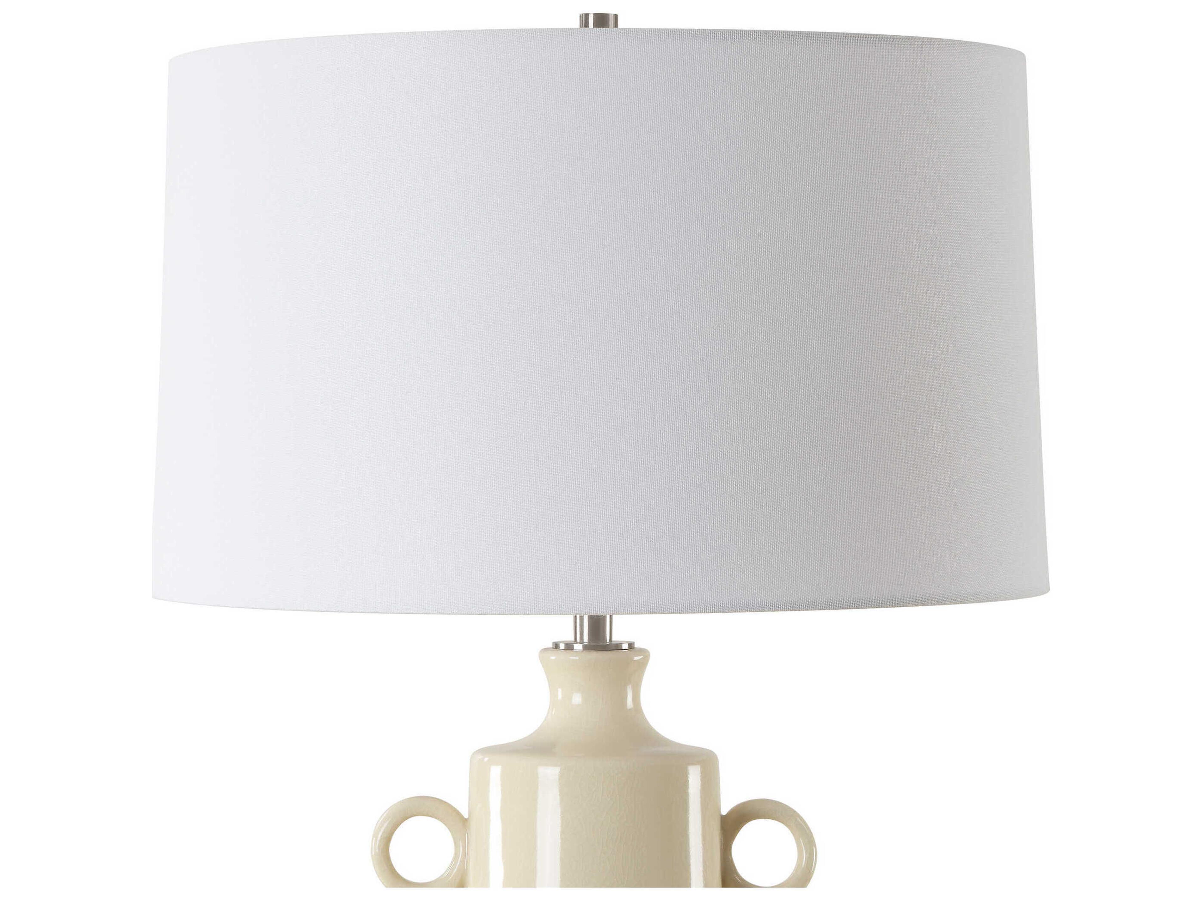 Uttermost Florero Pale Yellow Taper Drum Hardback Buffet Lamp