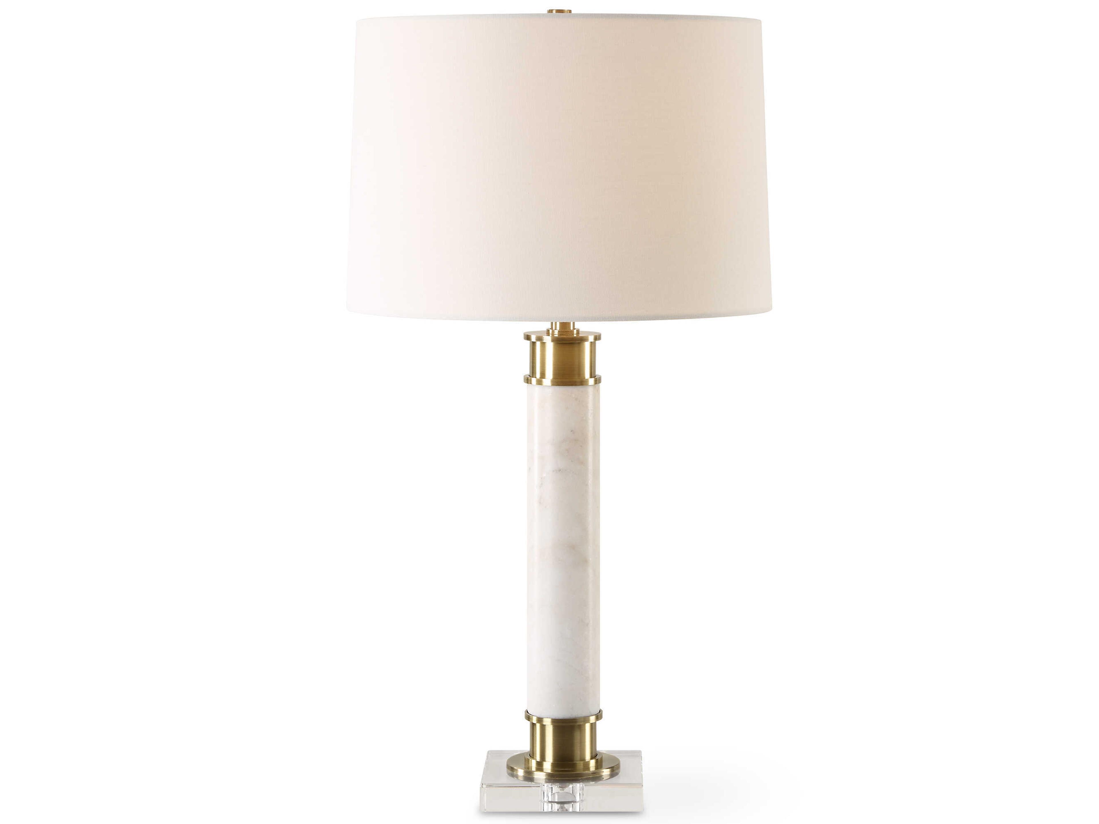 Uttermost Plinth White Round Hardback Buffet Lamp
