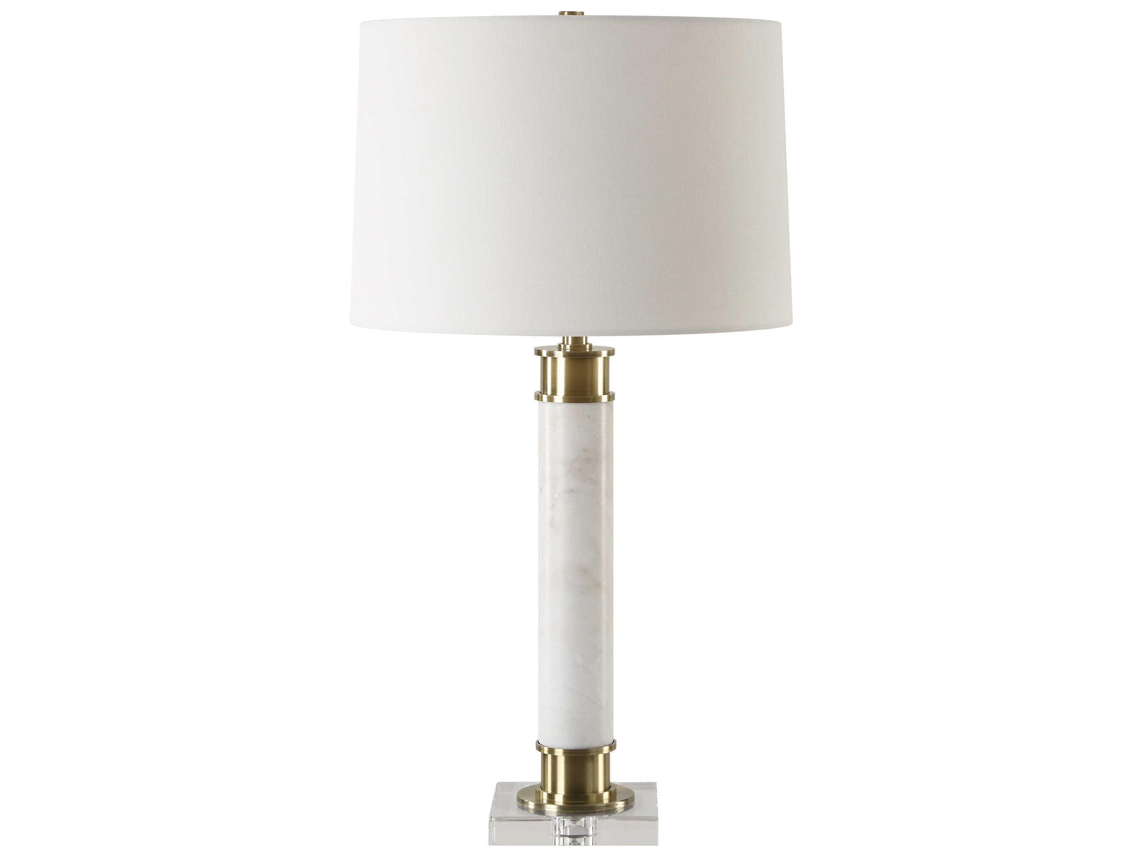 Uttermost Plinth White Round Hardback Buffet Lamp