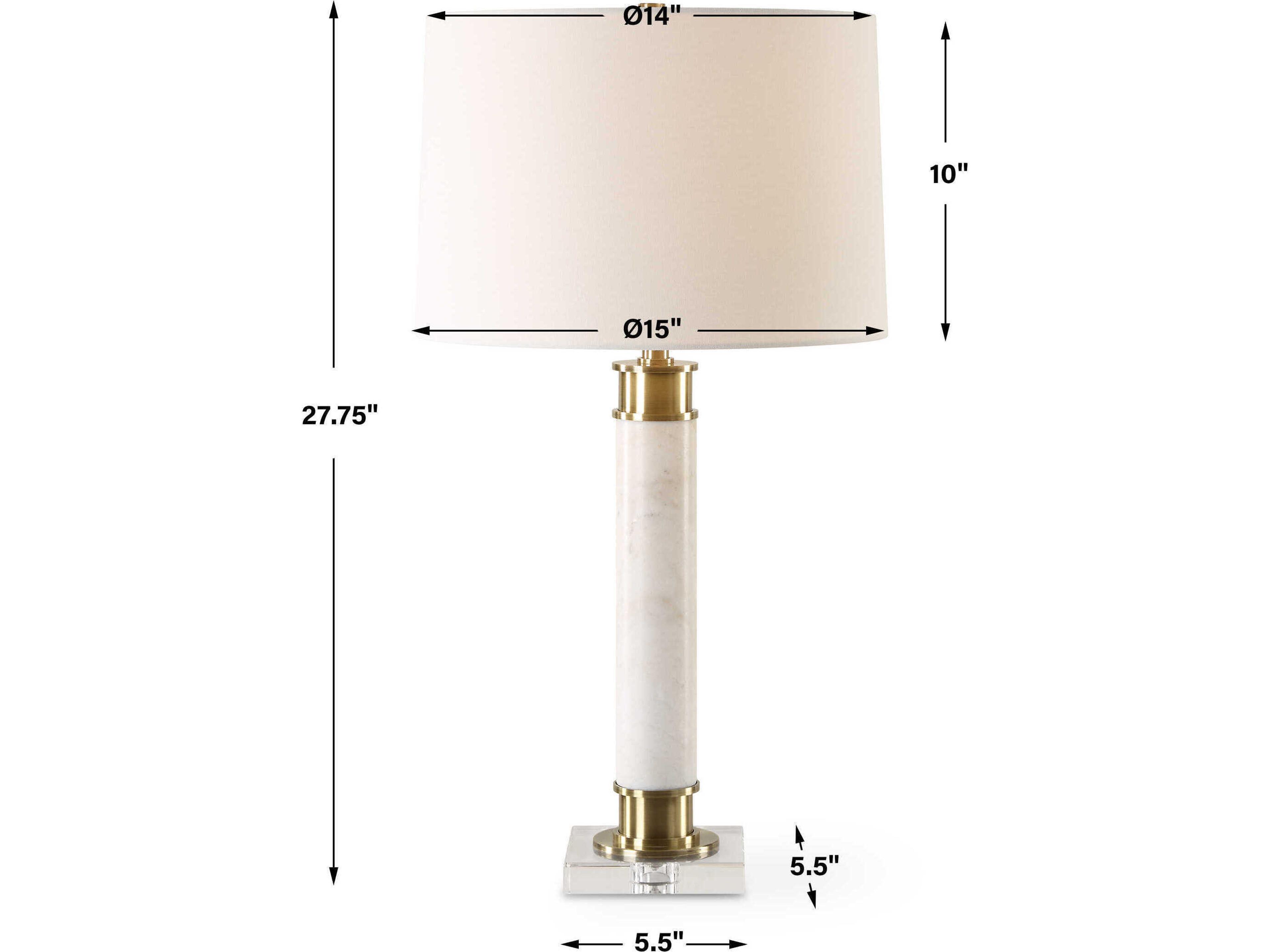 Uttermost Plinth White Round Hardback Buffet Lamp