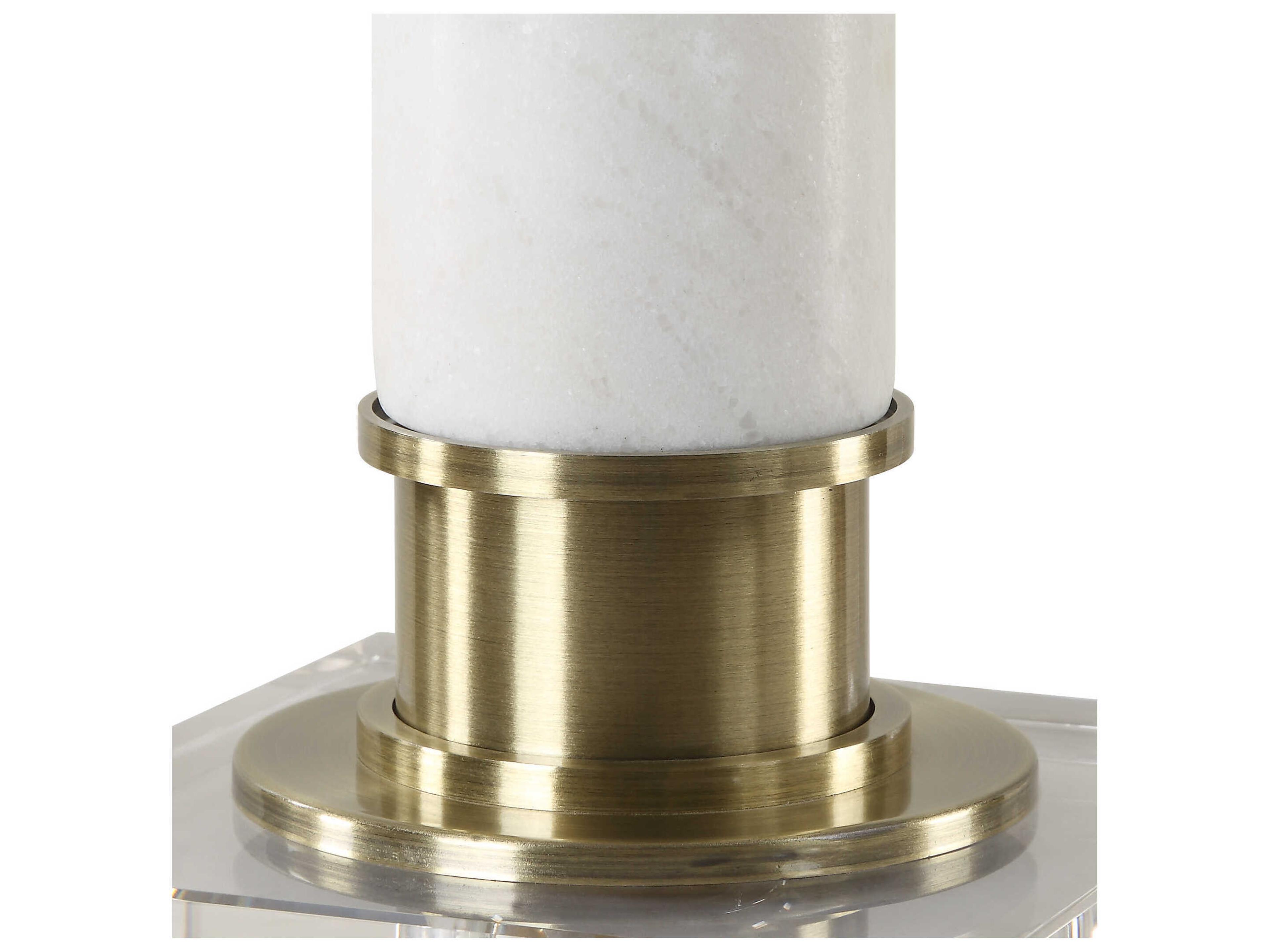 Uttermost Plinth White Round Hardback Buffet Lamp