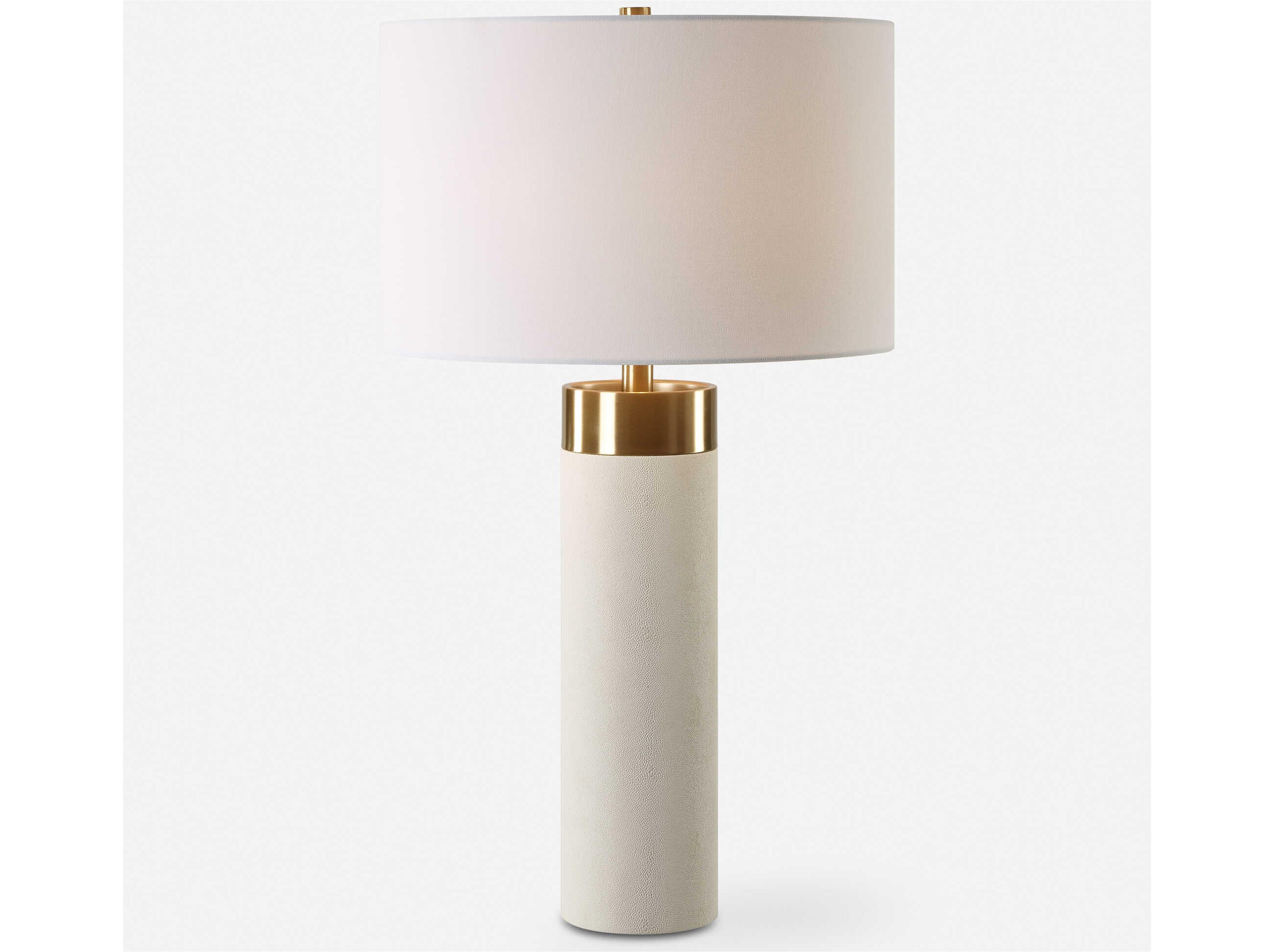 Uttermost Wessex White Brushed Brass Buffet Lamp