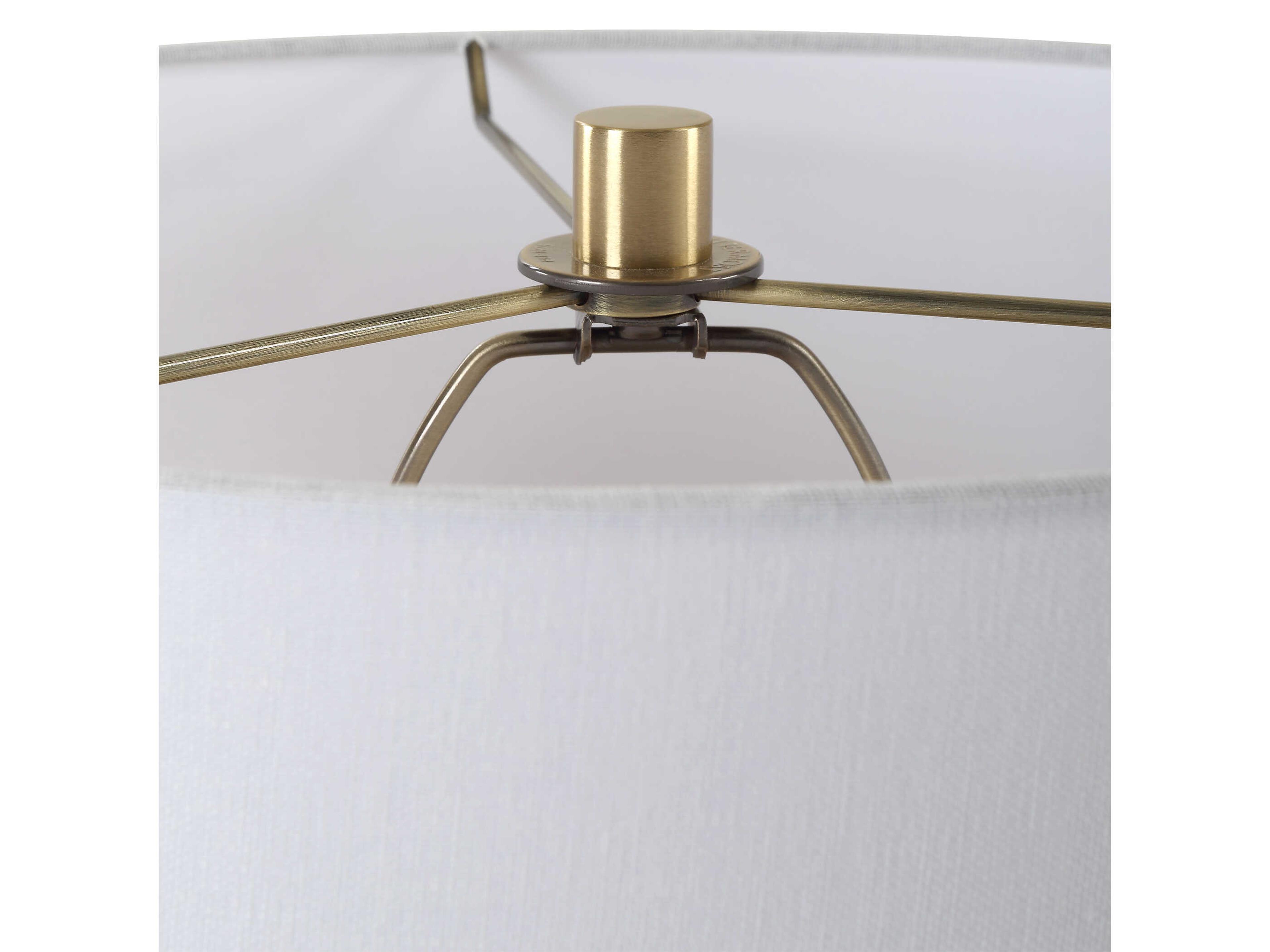 Uttermost Wessex White Brushed Brass Buffet Lamp