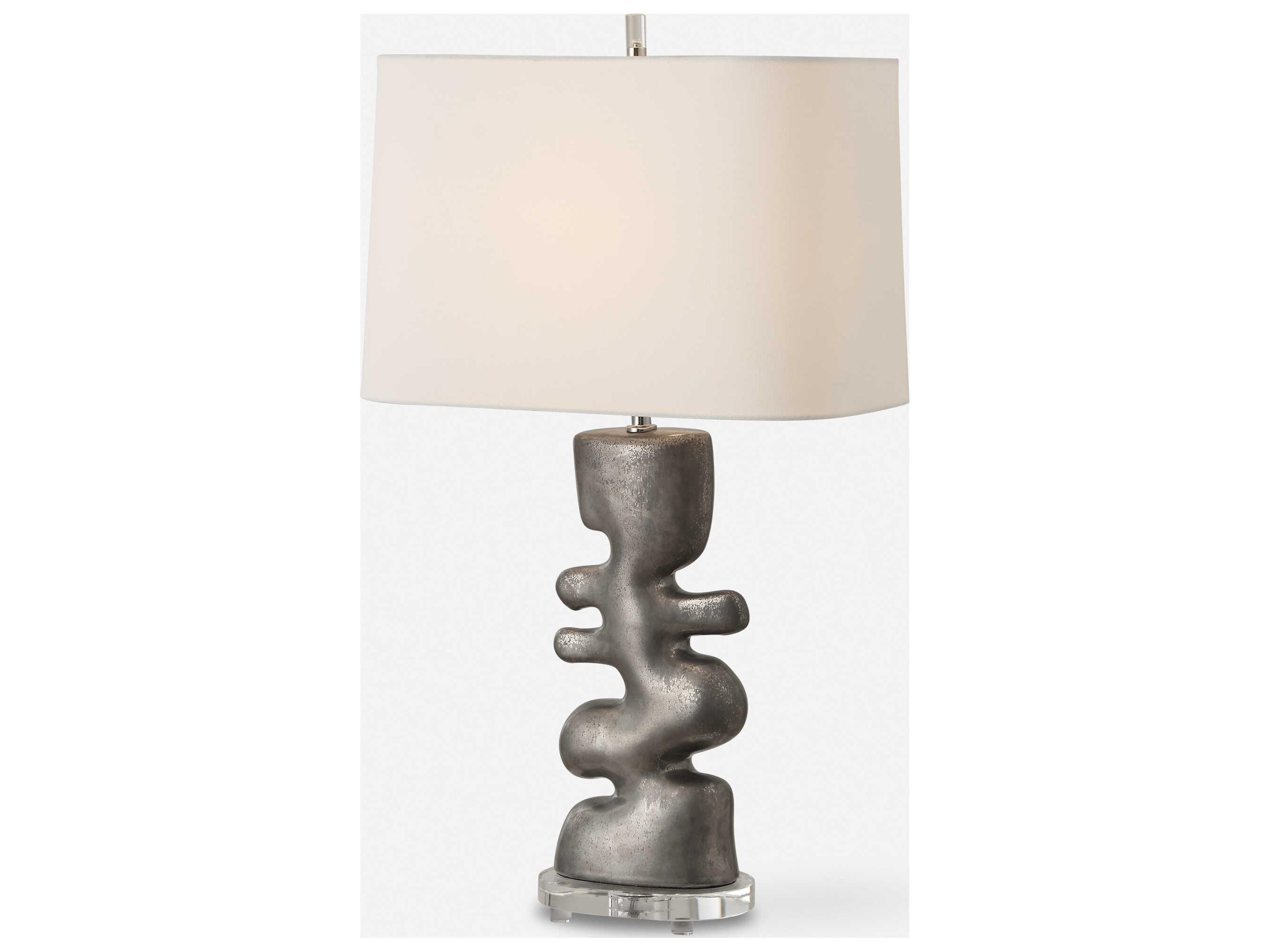 Uttermost Free Flowing Nickel Buffet Lamp