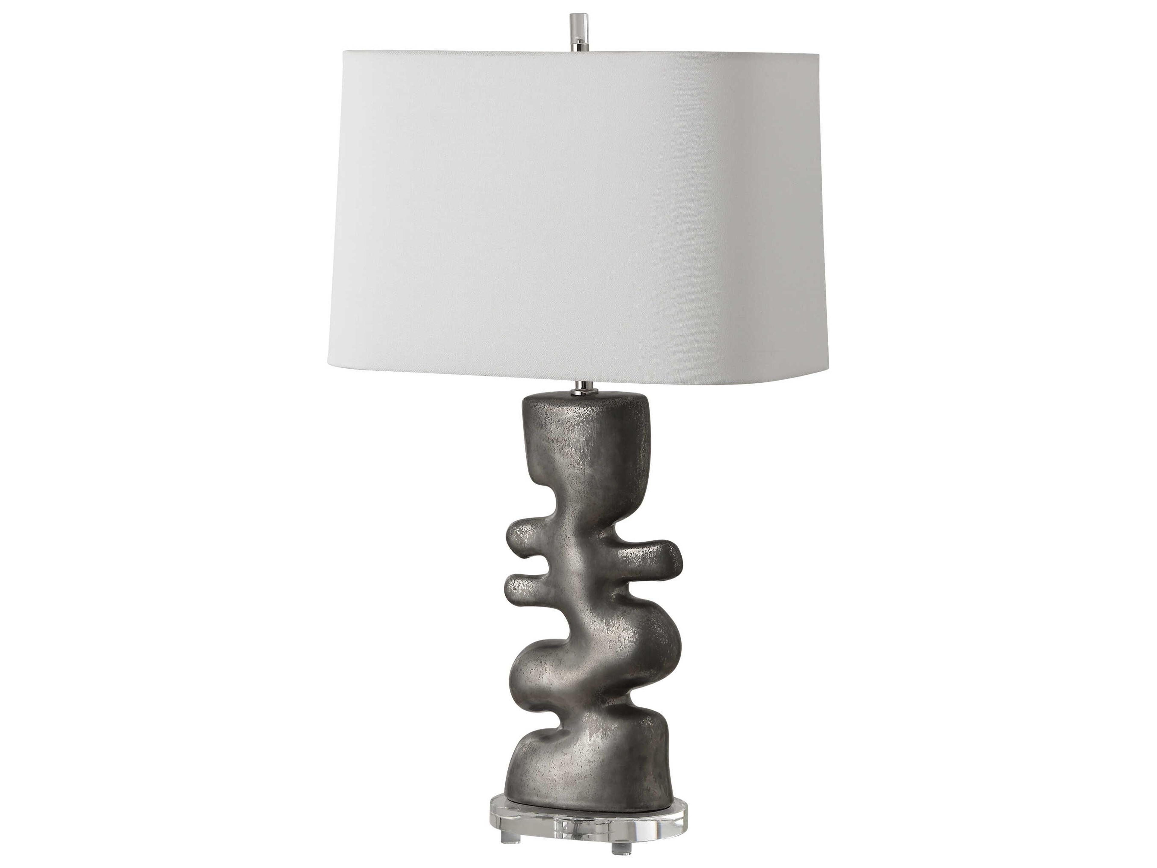 Free Flowing Nickel Buffet Lamp