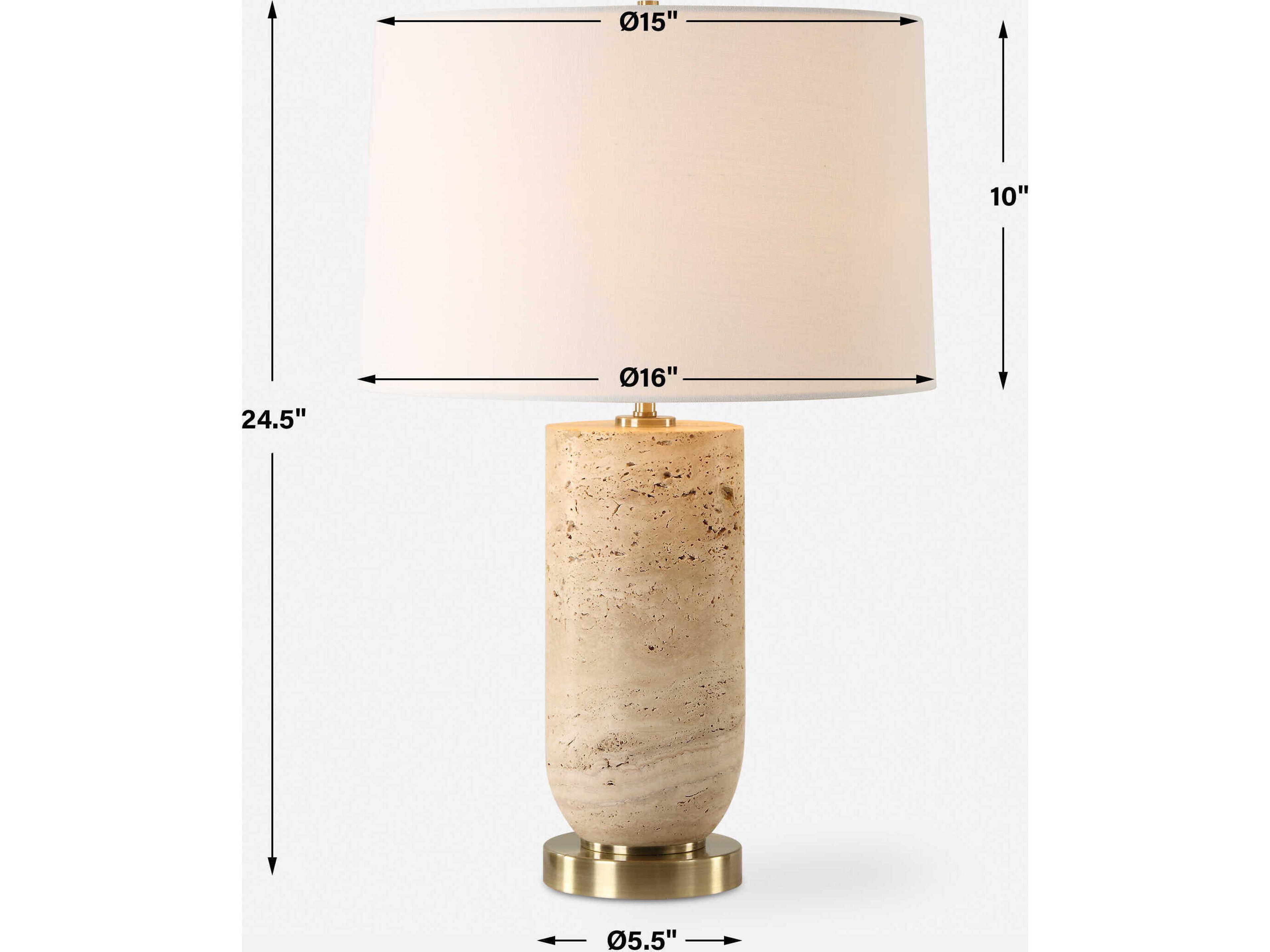 Uttermost Aubrey Natural Round Hardback Brown Buffet Lamp